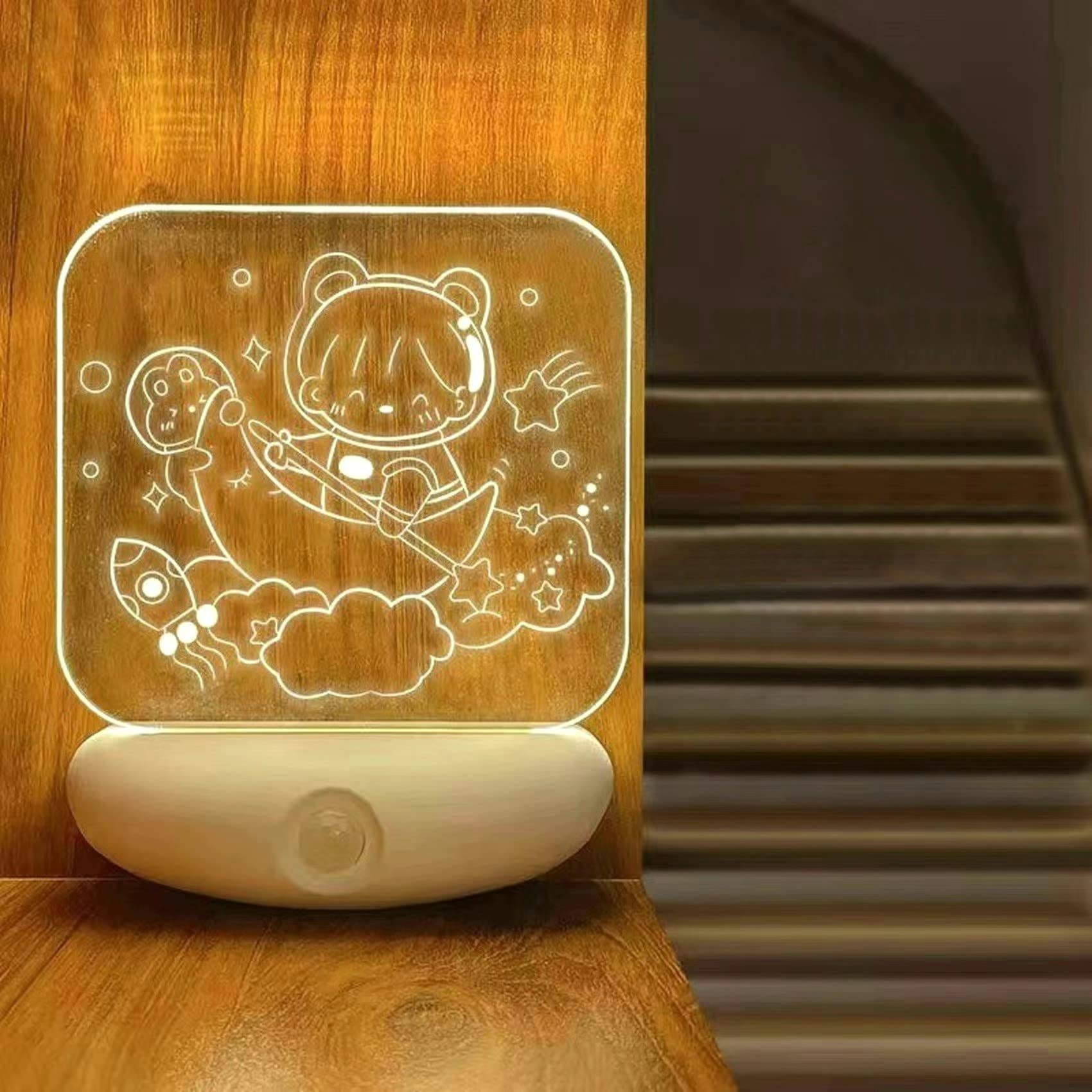 Rechargeable Motion Sensor LED Night Light - Moon White, Battery Operated Auto On/Off Light for Bedroom, Stairs, Closet, Coffee Table, Perfect Gift for Kids, Parents, Home Decor (Ideal for Nighttime Safety & Ambiance)