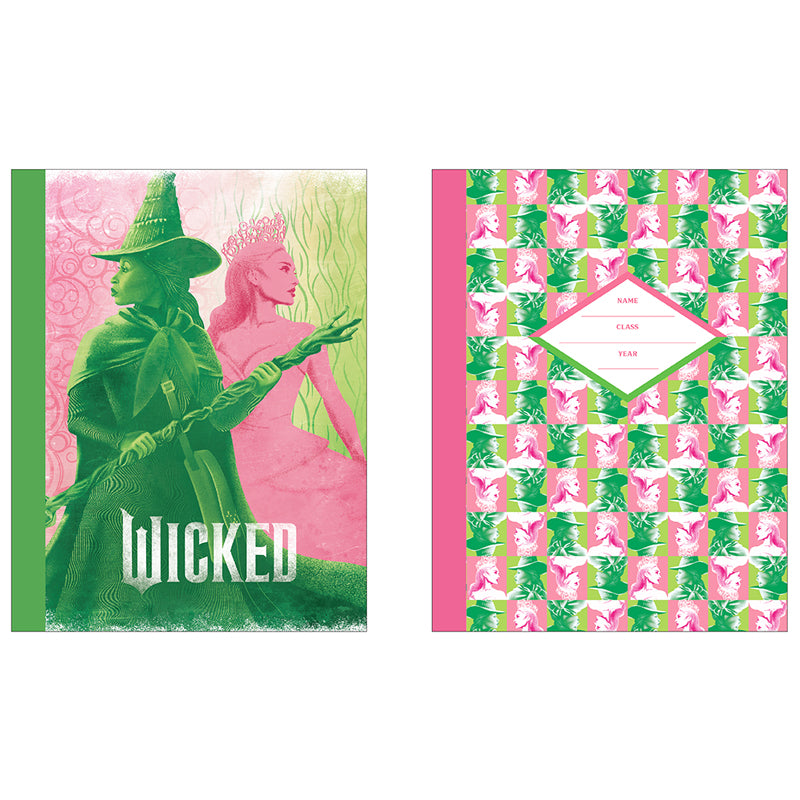 Wicked Pink & Green Composition Notebook Set - 2 Pack College Ruled Journals for School, Office & Creative Writing - Back to School Supplies & Note Taking Essentials