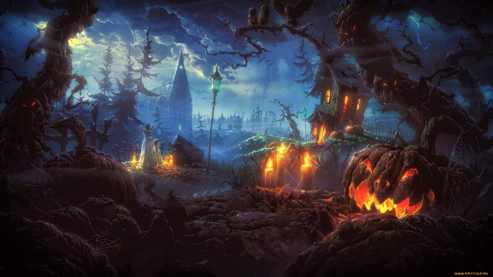 1000 Piece Jigsaw Puzzle for Adults - Wooden 3D Classic Puzzle with Horror Halloween Night Theme, DIY Modern Art Home Decor (75x50cm) - Perfect for Family Game Nights, Stress Relief & Wall Art Display