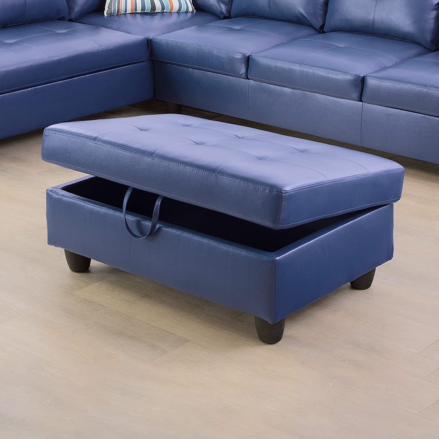 Modern L-Shaped Sectional Sofa Set for Living Room - Right Hand Facing Blue Multi-Piece Furniture | Home Decor, Lounge & Family Room Comfort | Ponliving Furniture Inc.