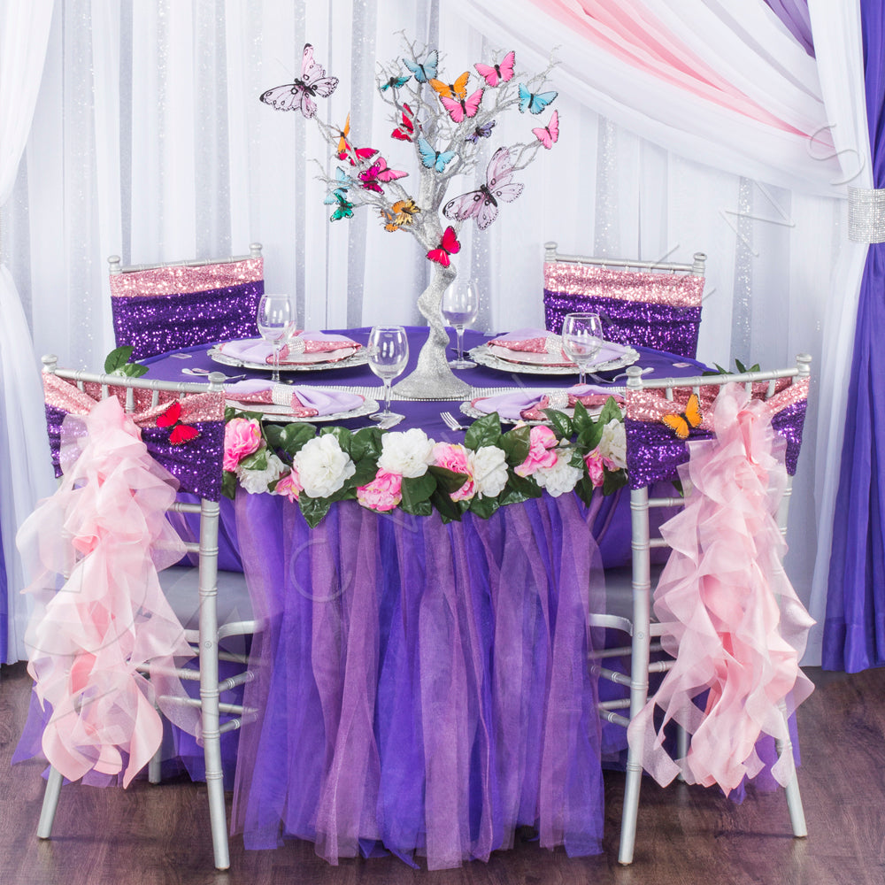 Premium Polyester 108-Inch Round Tablecloth - Elegant Purple Table Cover for Weddings, Banquets & Formal Dining - Wrinkle & Stain Resistant