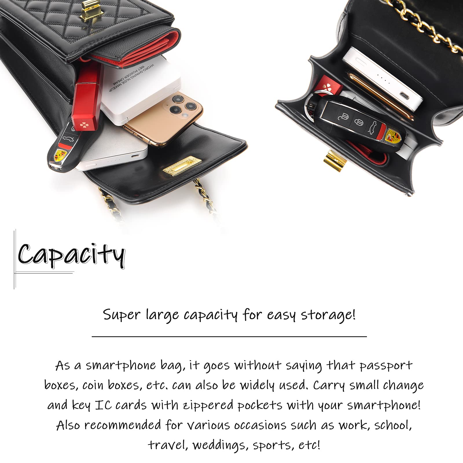 FSD.WG Women's Small Crossbody Leather Phone Purse - Mini Messenger Shoulder Bag with Wallet - Perfect for Travel, Shopping & Everyday Use