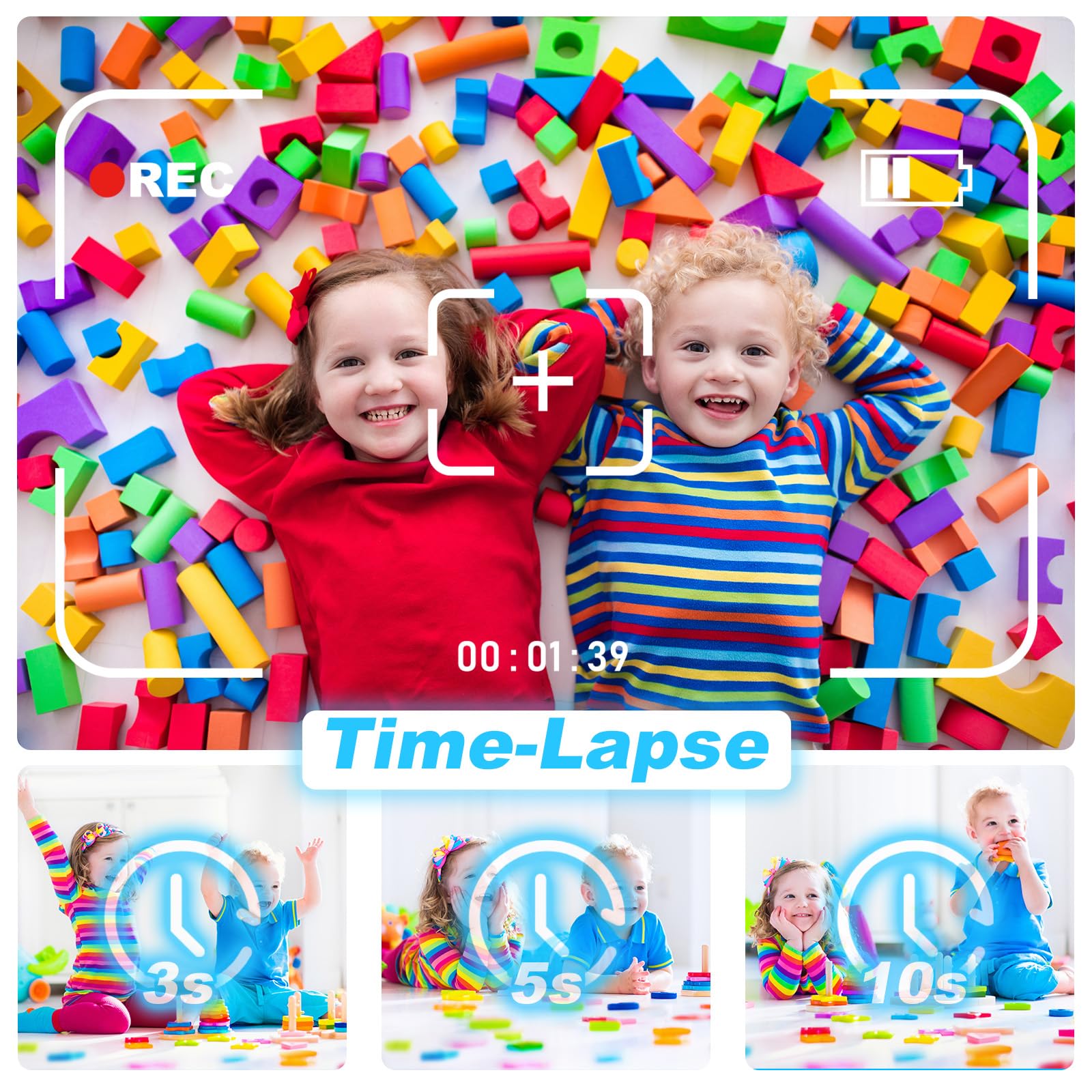 **Kids Digital Camera with Instant Print - 1080P HD Video Camera for Children Ages 3-12, Includes 32GB SD Card - Perfect Easter Birthday Gift for Boys & Girls - Fun for Travel, Parties & Creative Play**