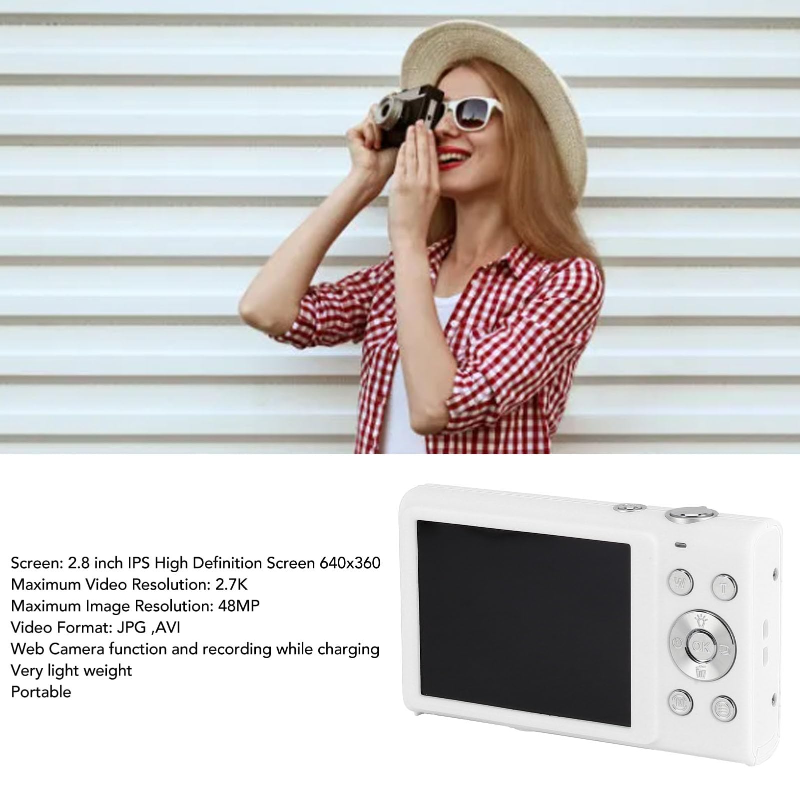 PUSOKEI Vintage Digital Camera - 2.7K 48MP Vlogging Camera with 2.8