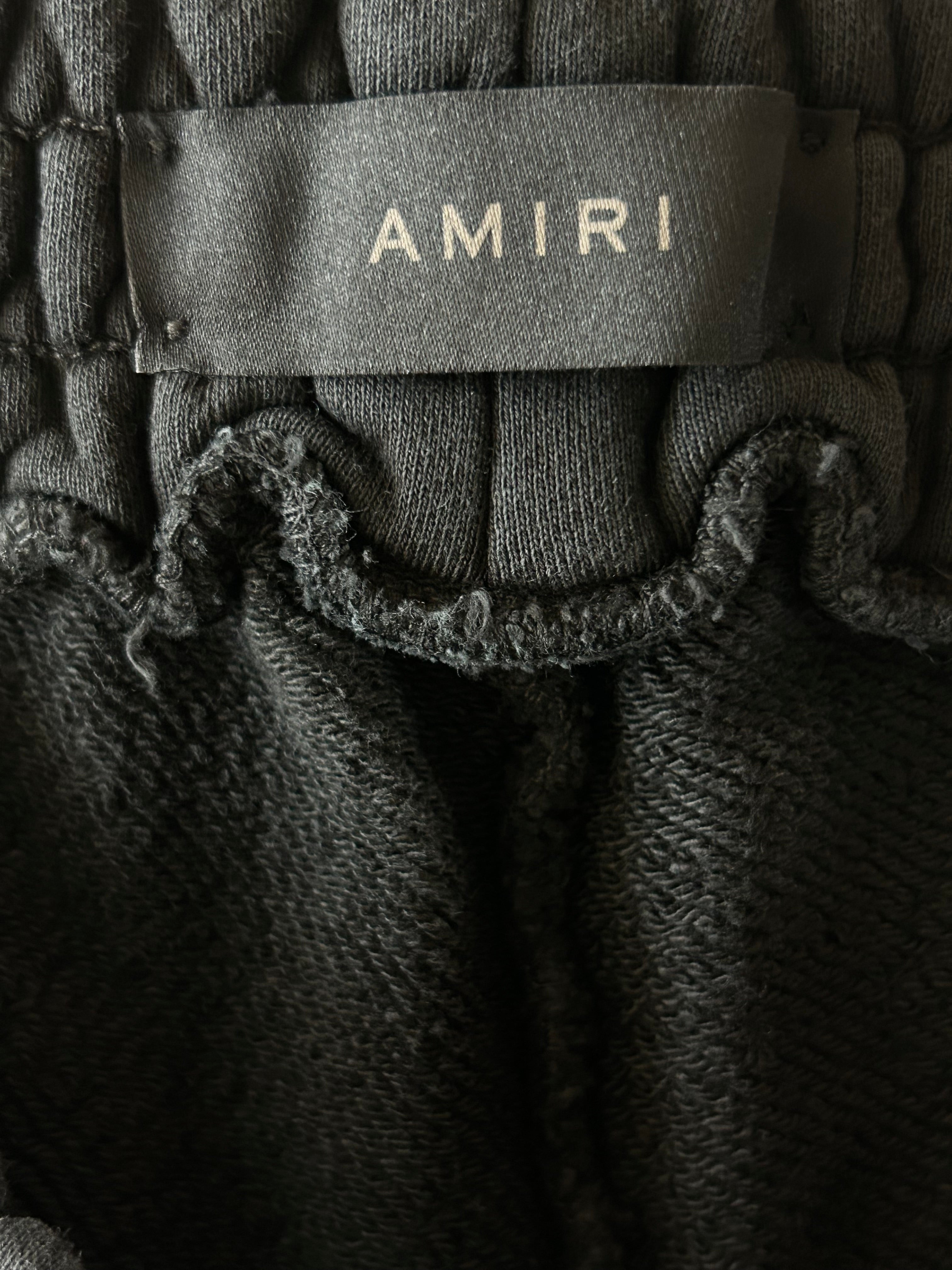 Amiri Black & Yellow Track Logo Shorts for Men - Stylish Casual & Streetwear Shorts for Summer, Gym, and Everyday Wear