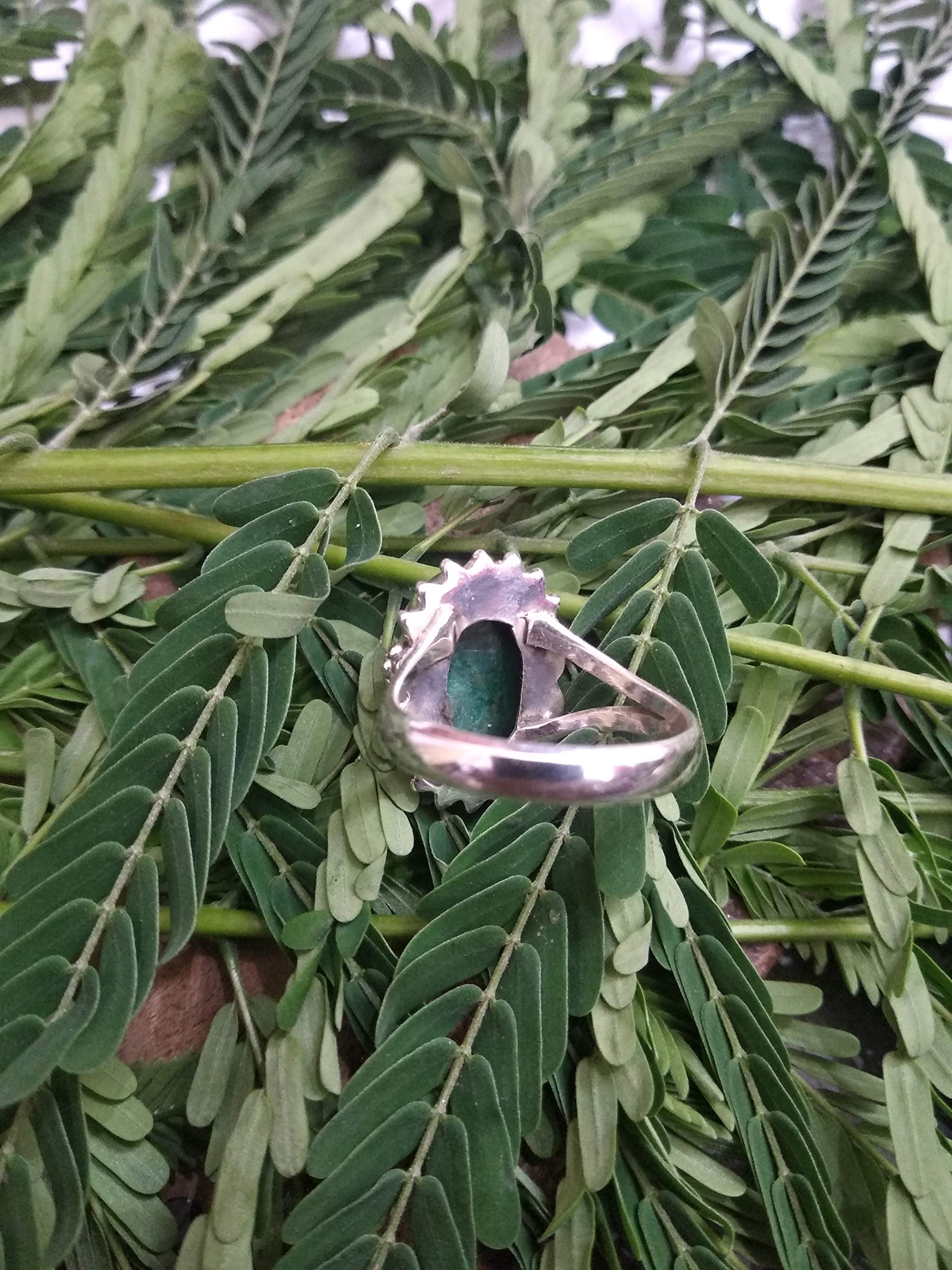 Emerald Sterling Silver Ring - May Birthstone Statement Jewelry for Women | Art Deco Boho Engagement, Promise & Bridesmaid Gift | Perfect for Weddings, Anniversaries & Special Occasions