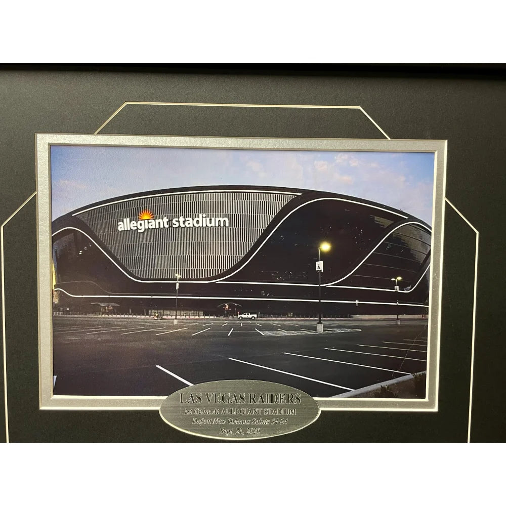 Las Vegas Raiders NFL Fan License Plate Framed Collage - Derek Carr Memorabilia for Allegiant Stadium - Perfect for Man Cave, Sports Bar & Game Room Decor