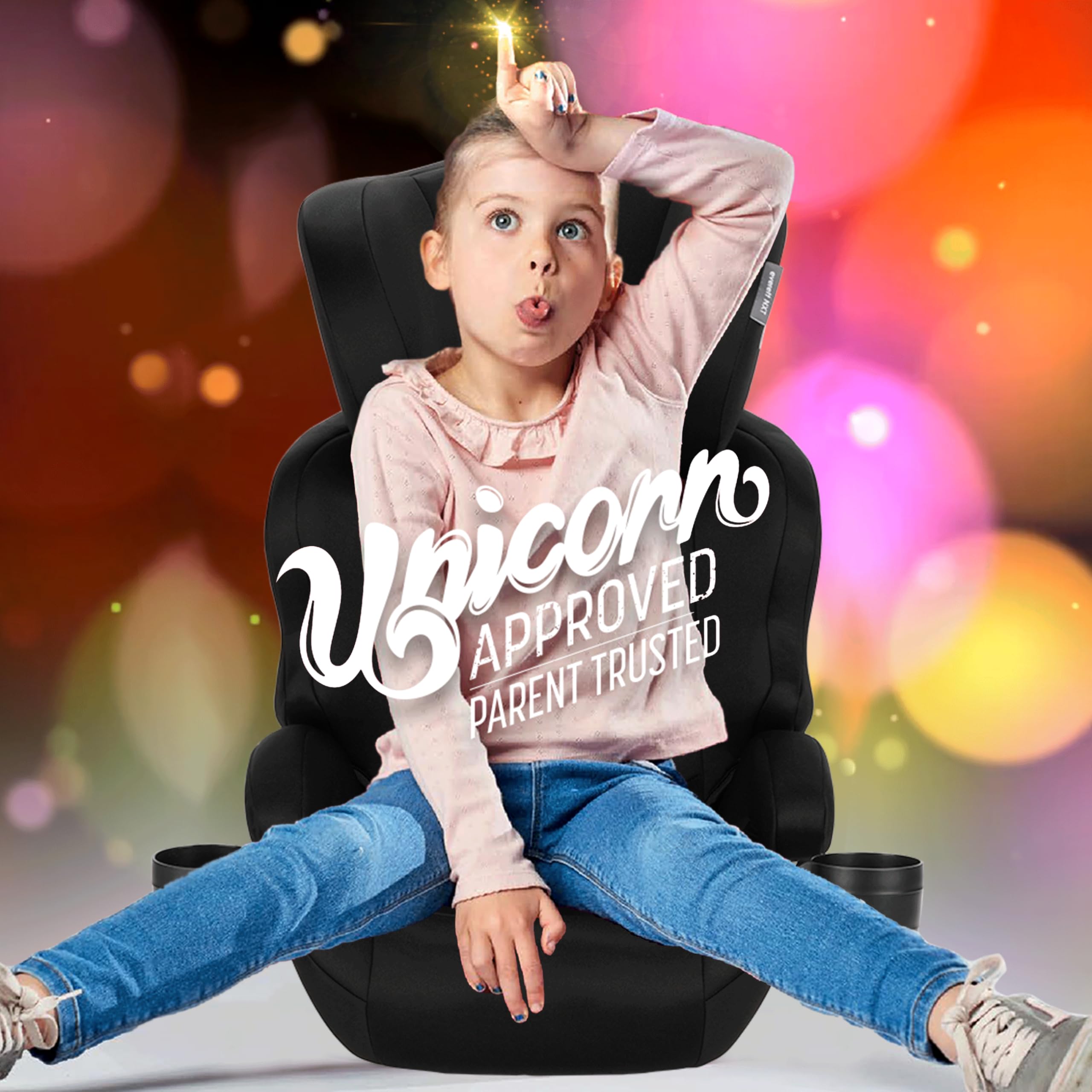 Diono Everett NXT High Back Booster Car Seat - Lightweight Slim Fit Design with Rigid LATCH System - Safe for Kids 4-12 Years (8 Years Use) - Black - Perfect for School Drop-offs & Family Road Trips