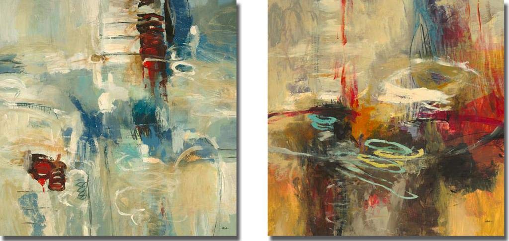 DTR Art Randy Hibberd 'Instinctual Beauty I and II' Canvas Wall Art - Modern Abstract Painting for Living Room, Bedroom & Office Decor