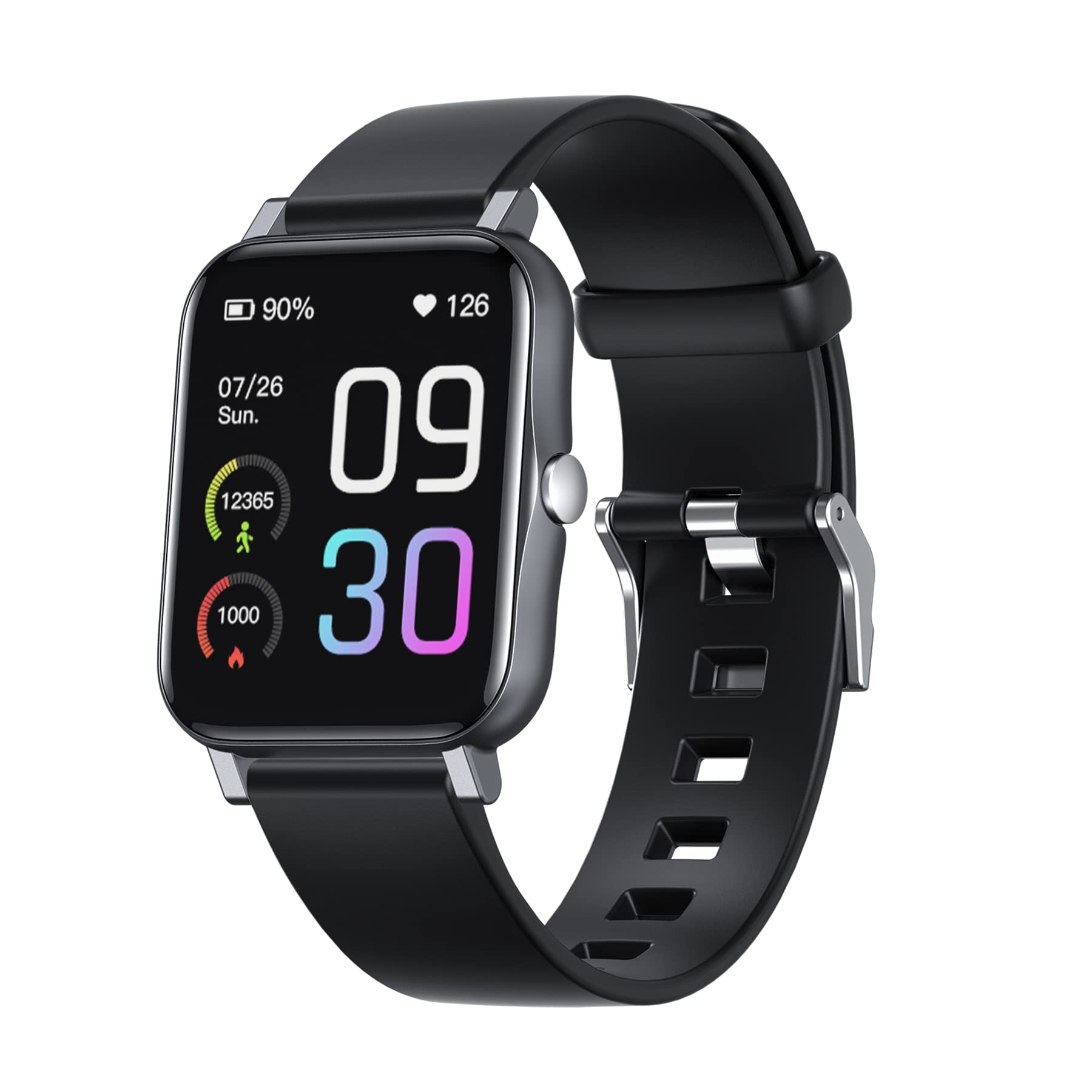 Smart Fitness Tracker Watch with Heart Rate Monitor, Sleep Tracking & IP68 Waterproof - Step Counter Pedometer for Android Phones - Activity Tracker for Women & Men (Black) - Perfect for Running, Swimming & Daily Health Monitoring