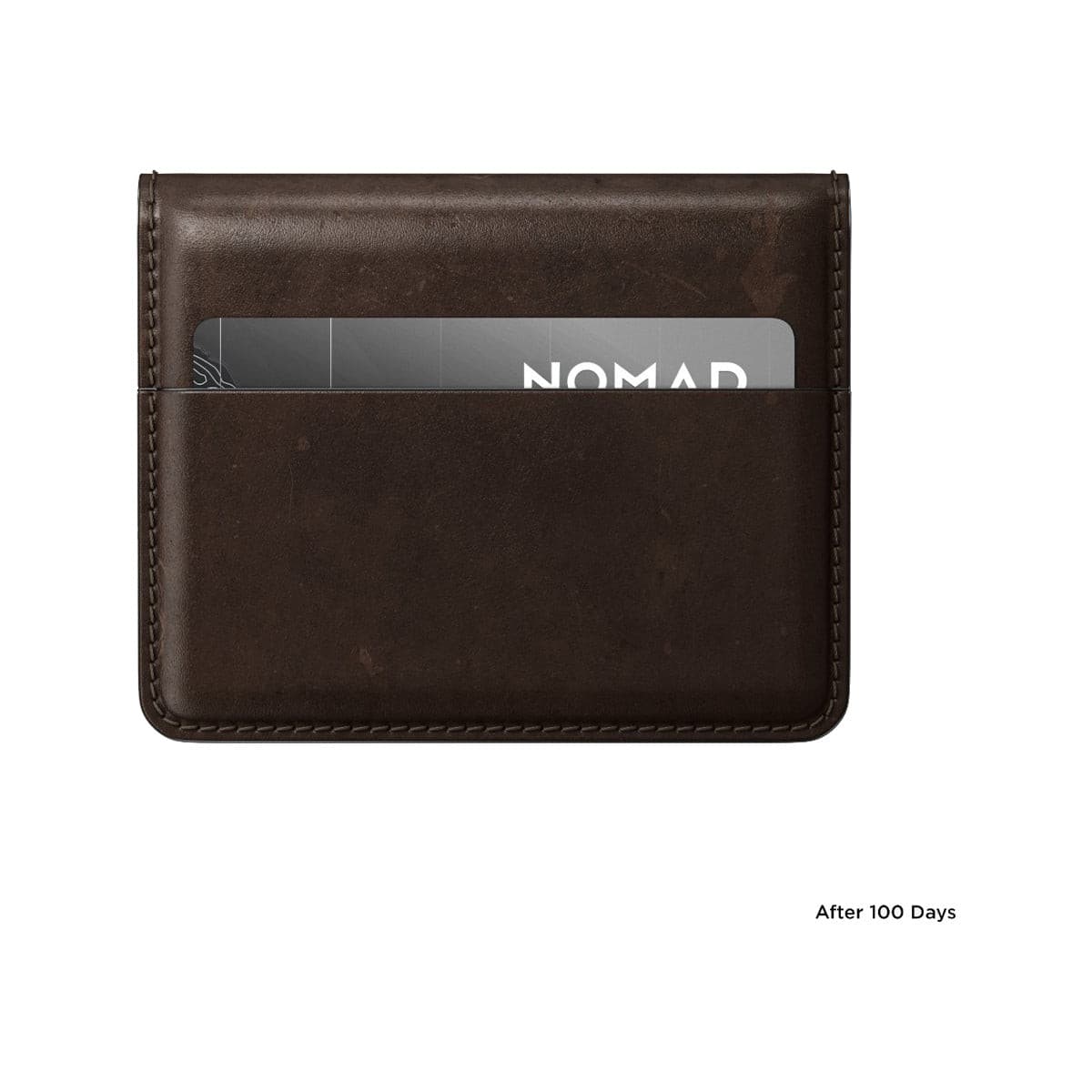 Premium NOMAD Card Wallet Plus - Genuine Rustic Brown Horween Leather RFID Blocking Slim Minimalist Wallet for Men & Women | Perfect for Travel, Everyday Carry & Business Cards