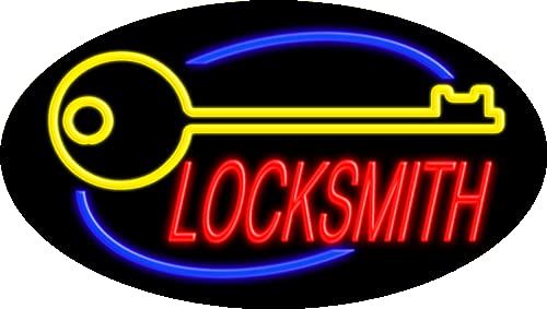 Professional Locksmith Glass Neon Sign #14240 – Handcrafted in USA | Perfect for Barbershops, Locksmith Shops & Man Cave Decor