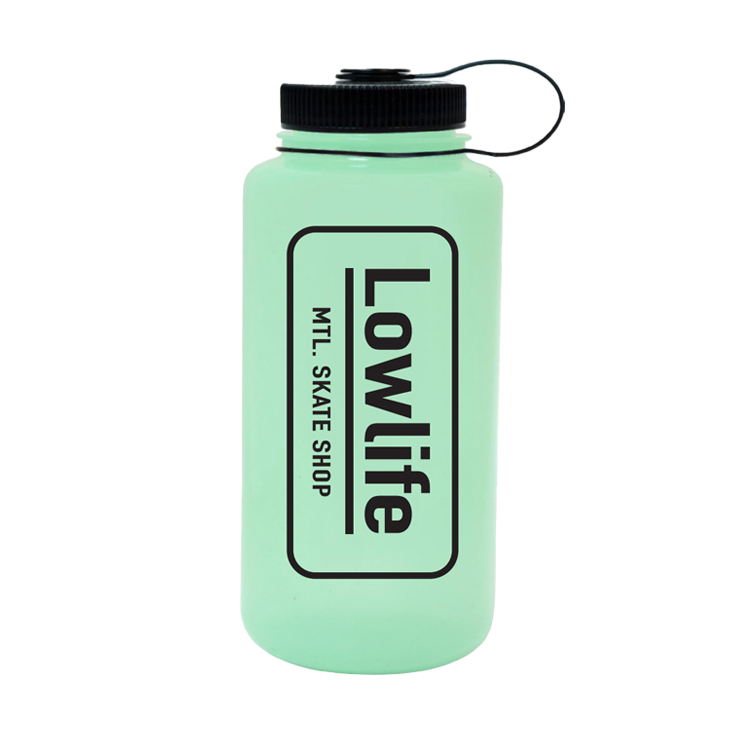 32oz Wide Mouth Water Bottle with Green Glow - Insulated Stainless Steel Leak Proof Thermos for Gym, Hiking & Outdoor Activities