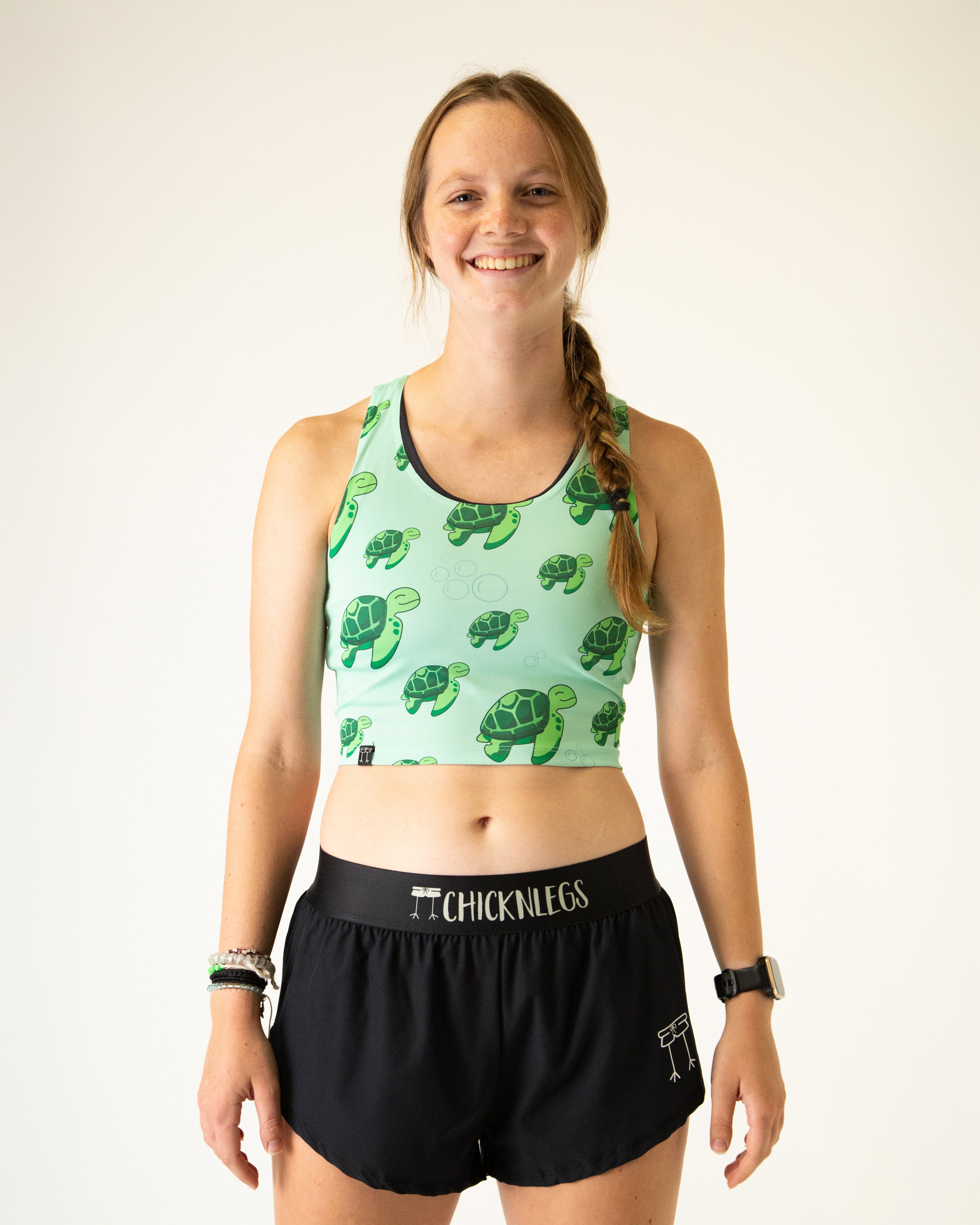 Sea Turtles PWR Crop Top - Women's Workout Tank Top for Yoga, Running & Gym - Breathable Athletic Shirt for Fitness & Summer