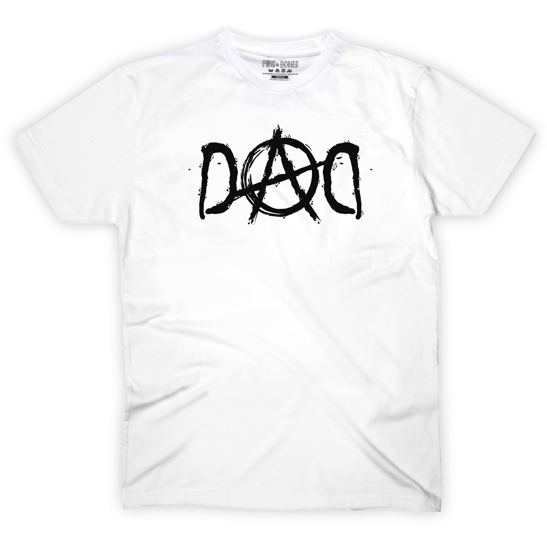 Pins & Bones Anarchy Dad Cotton T-Shirt for Men - Cool Graphic Tee for Father's Day, Gifts & Casual Wear