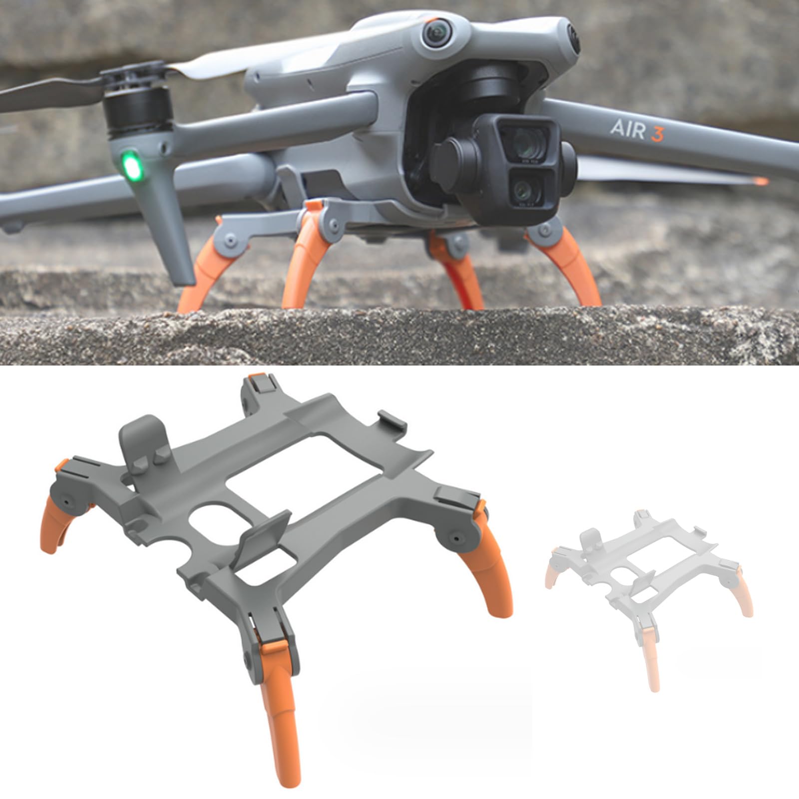 DJI Air 3 Landing Gear Stand - Tripod Extension Leg Height Protector Accessories (Orange) | Compatible with DJI Air 3 Drone | Enhanced Stability for Outdoor Aerial Photography & Smooth Landing