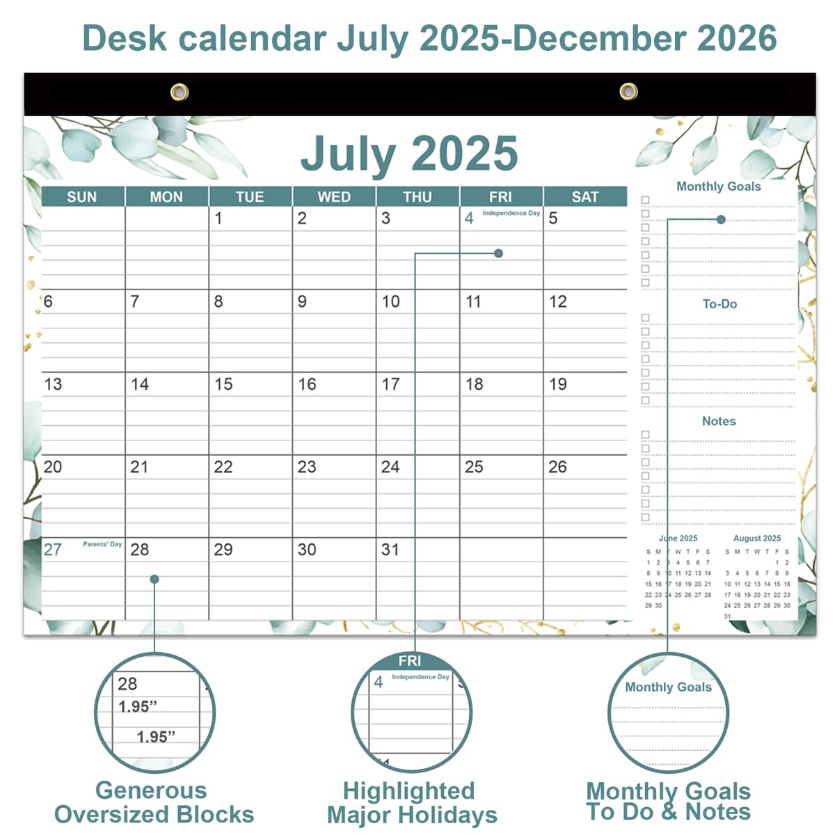 2025-2026 18-Month Desk Calendar | July 2025 - December 2026 | Thick Paper 17
