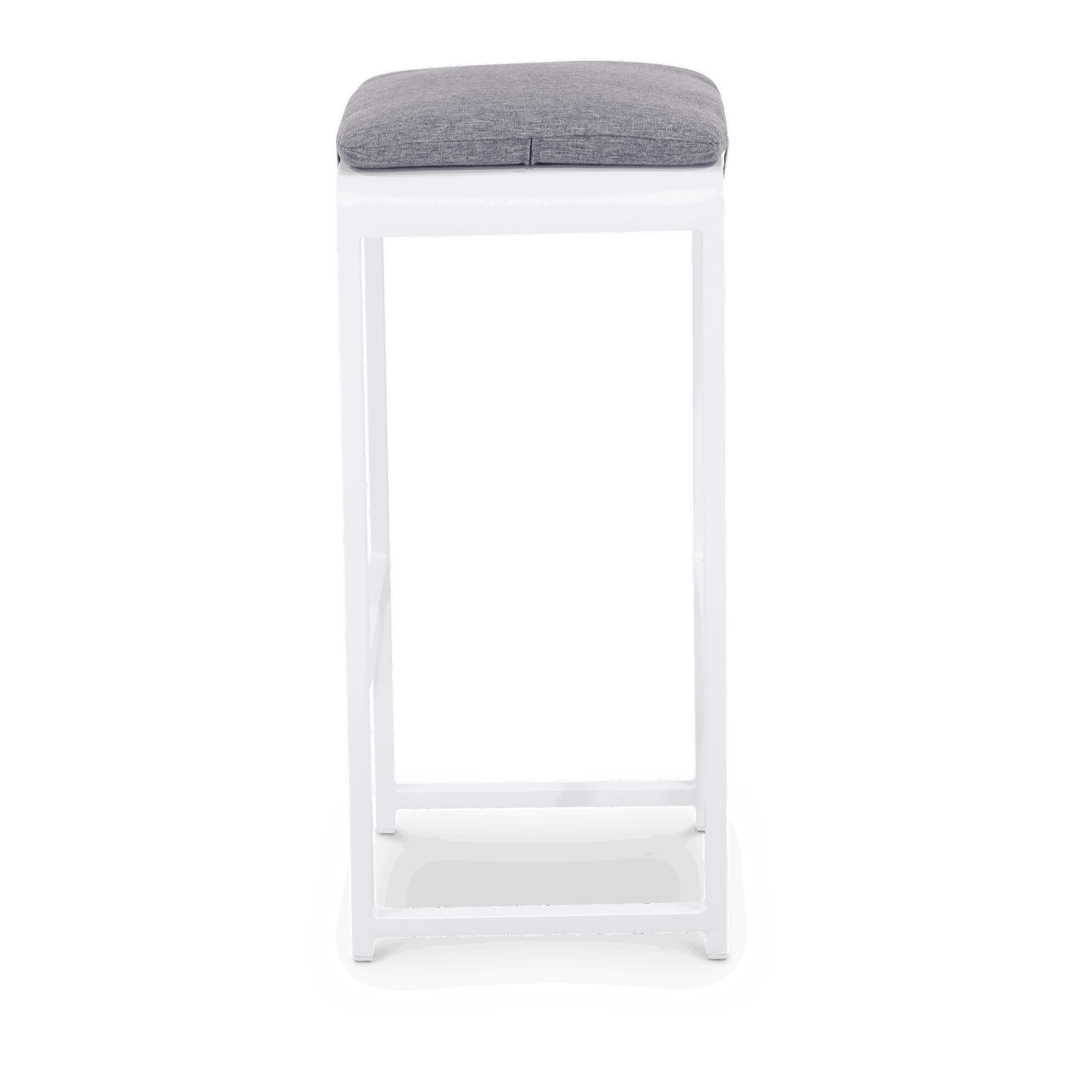 Arctic White Santorini 7-Piece Outdoor Bar Set with Platinum Olefin Cushions - Patio, Poolside & Backyard Dining Furniture for Summer Entertaining