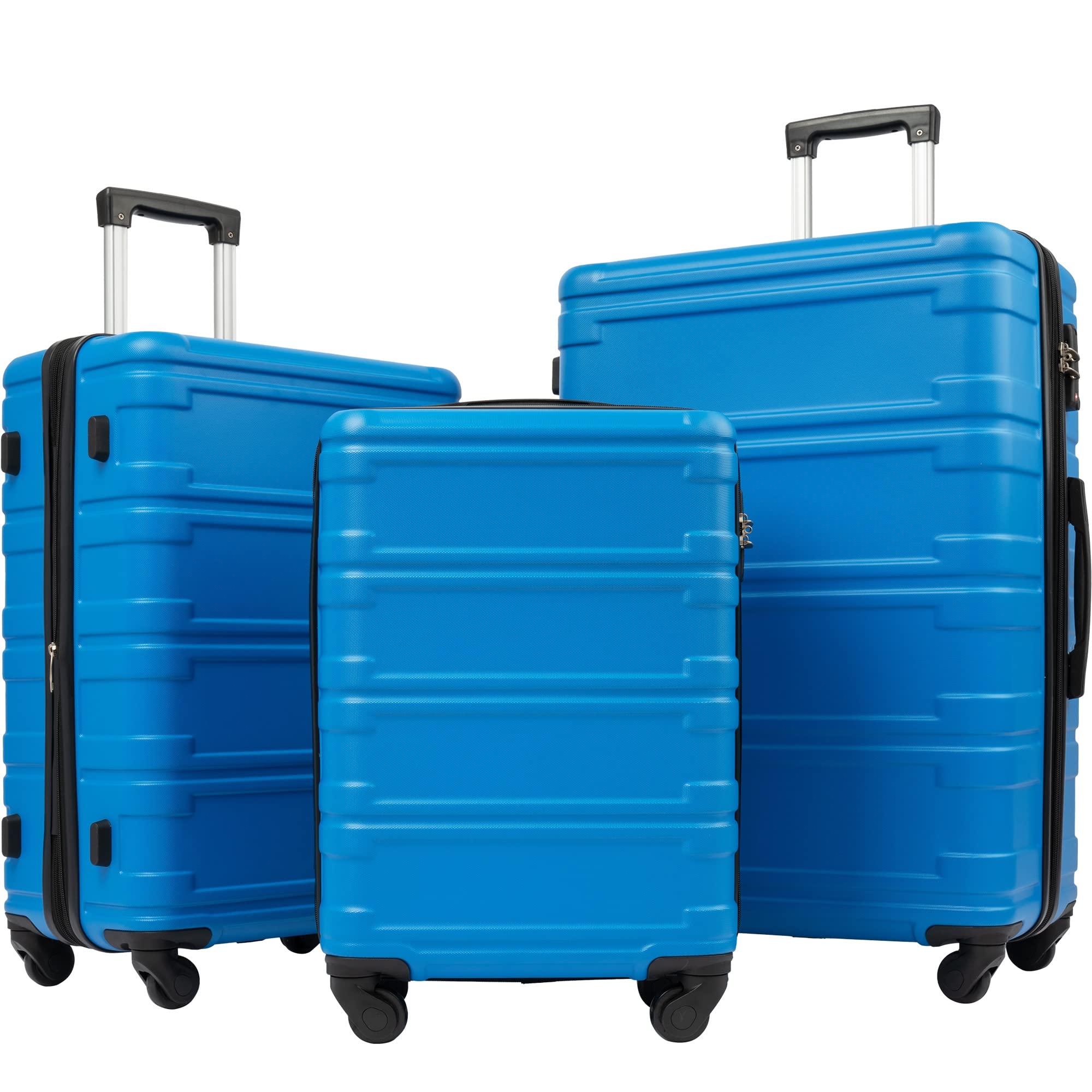 ZSY 3-Piece Lightweight Spinner Luggage Set with TSA Lock - 20'' 24'' 28'' Carry-On Suitcases for Travel, Business Trips & Family Vacations