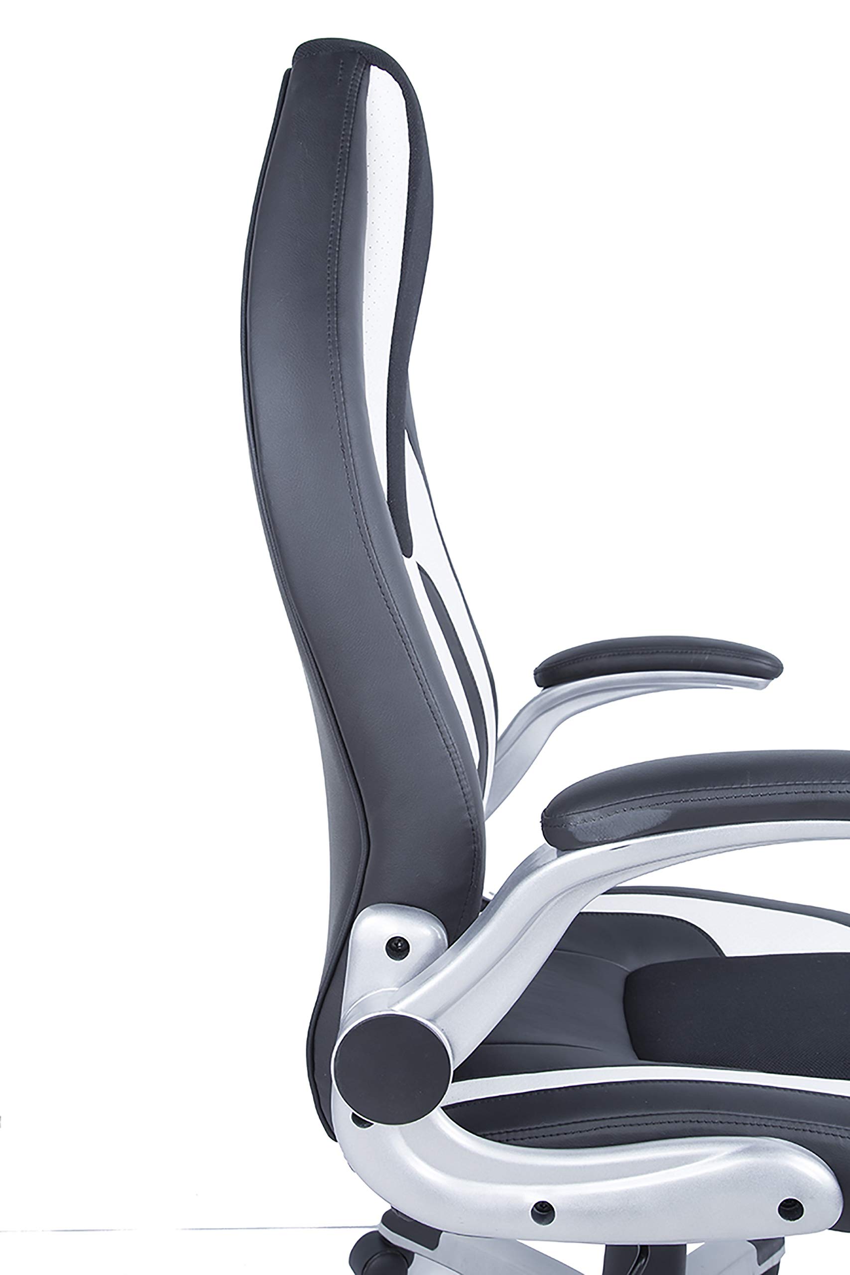 4127-CCH Ergonomic Computer Chair with Adjustable Height - Black & White Office Chair for Home & Gaming - Perfect for Work, Study, and Long Hours Sitting
