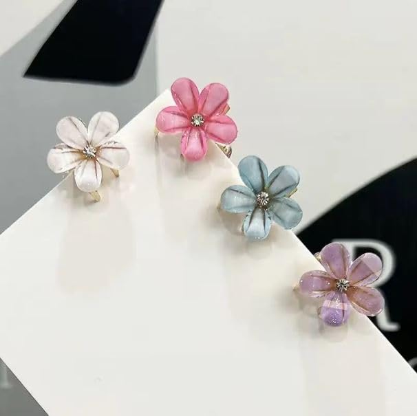 Korean Style Women's Hair Clip Set - 4pcs Mini Hair Clutcher Pins for Women & Girls | Perfect for School, Work, and Party Hairstyles