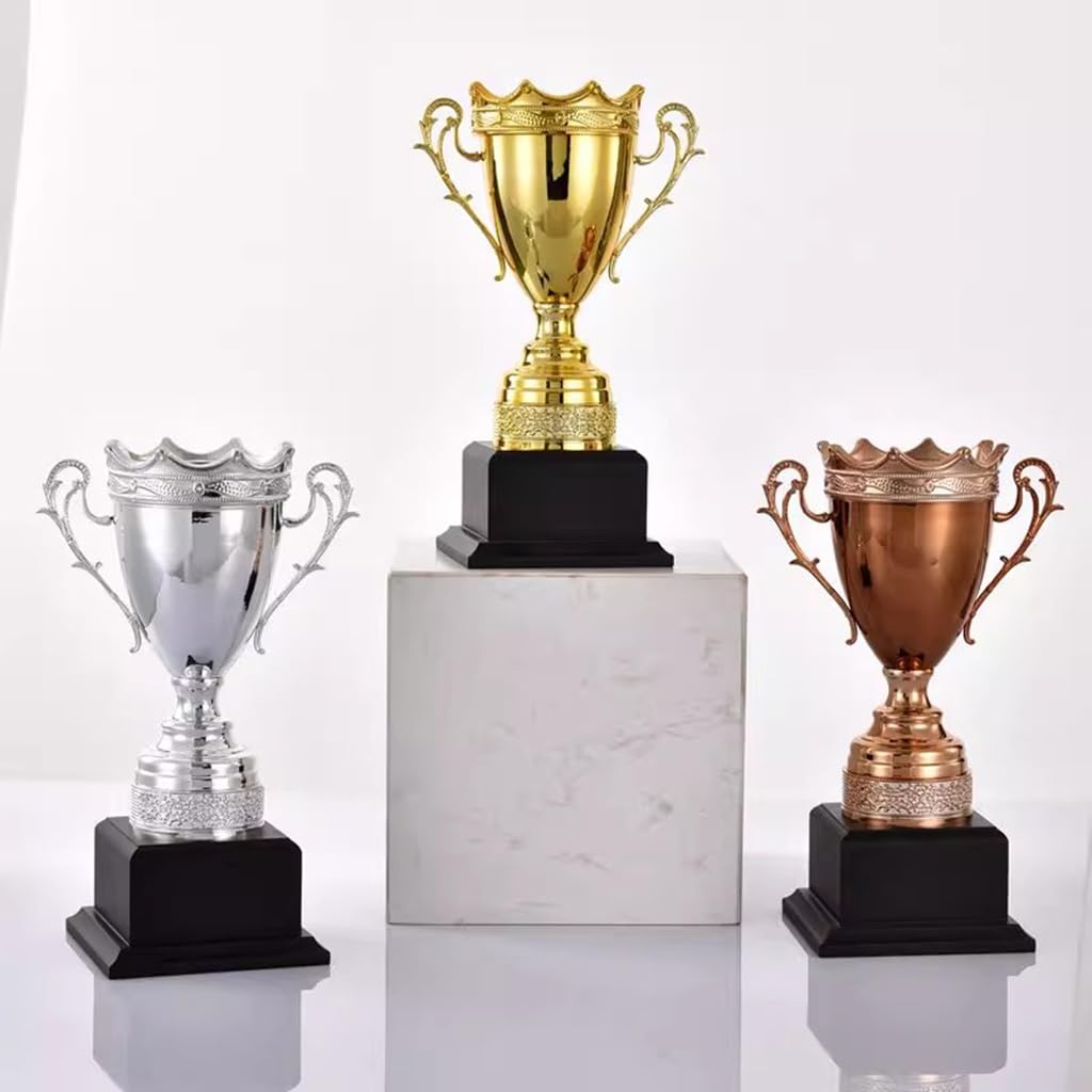 BOFANGSM Champion Trophy - Large Gold, Silver & Bronze Awards for Basketball, Soccer, World Cup, School Sports - Premium Brass Trophies for Competitions, Tournaments & Achievement Gifts