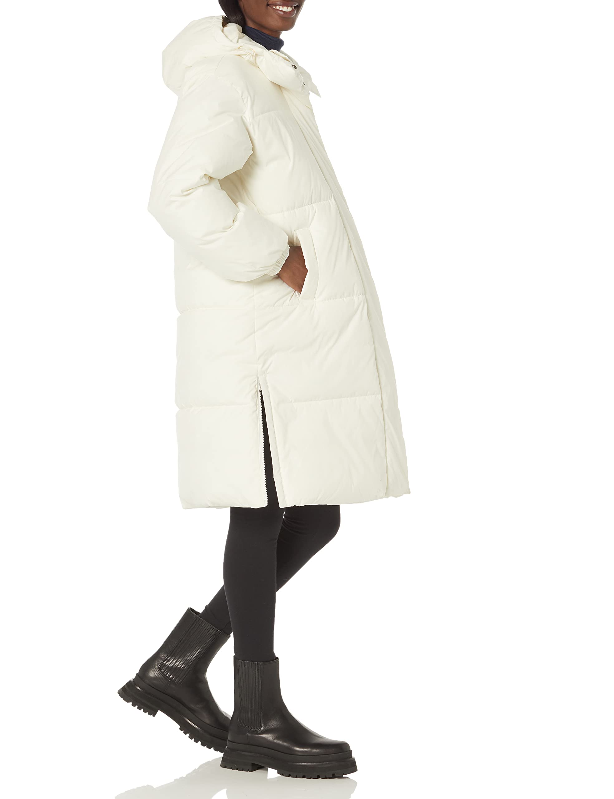 Amazon Essentials Women's Oversized Long Puffer Jacket - Warm Winter Coat with Hood, Water-Resistant, Plus Size Available - Perfect for Cold Weather, Outdoor Activities & Daily Commute