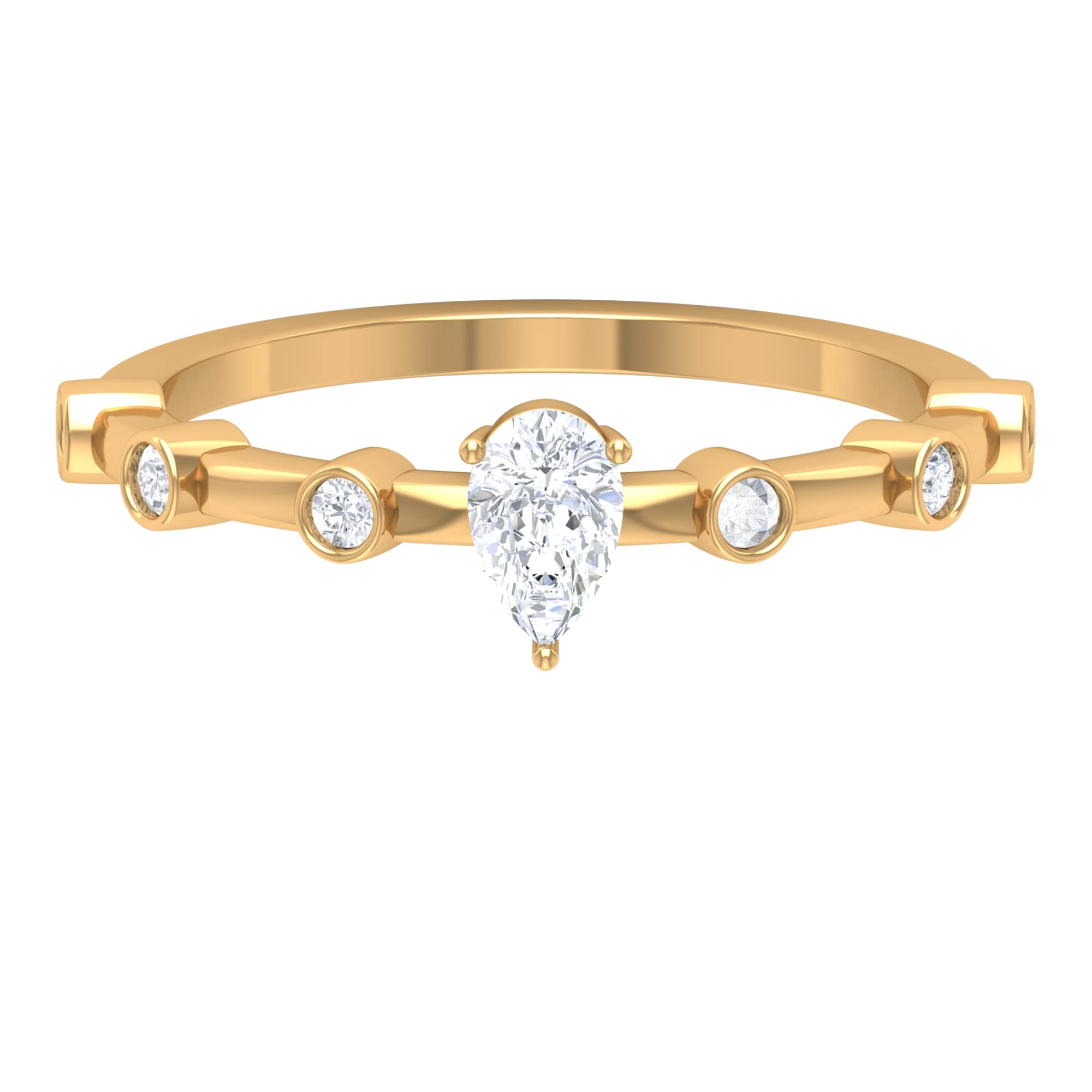 0.50 CT Pear Cut Diamond Solitaire Ring - 14K Solid Gold April Birthstone Engagement Ring for Women | Perfect for Proposals, Anniversaries & Special Occasions