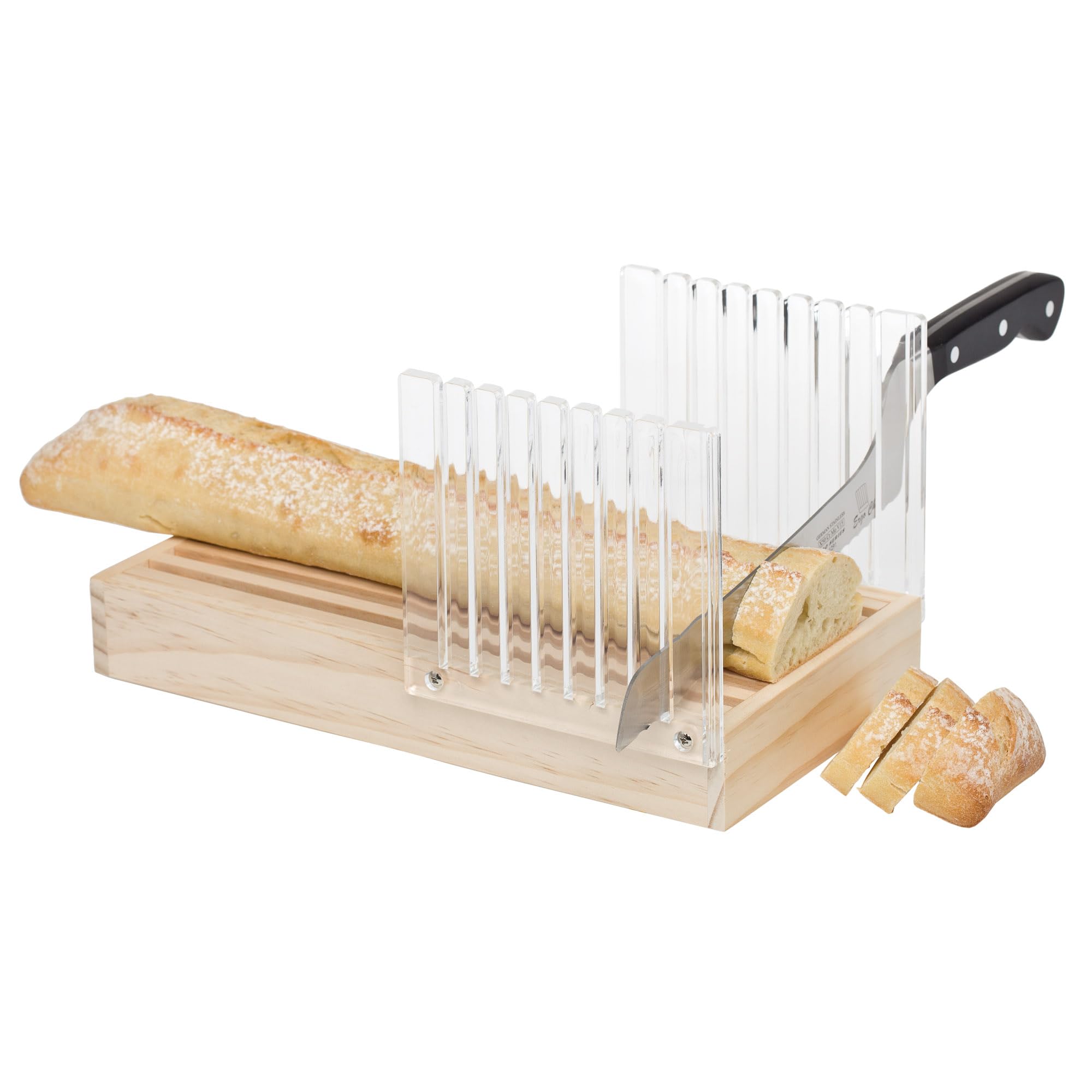 Mrs. Anderson's 12.5-Inch Bread Slicer Guide with Crumb Catcher - Perfect for Homemade Loaves, Sourdough & Artisan Bread Baking - Essential Kitchen Tool for Even Slices & Easy Cleanup