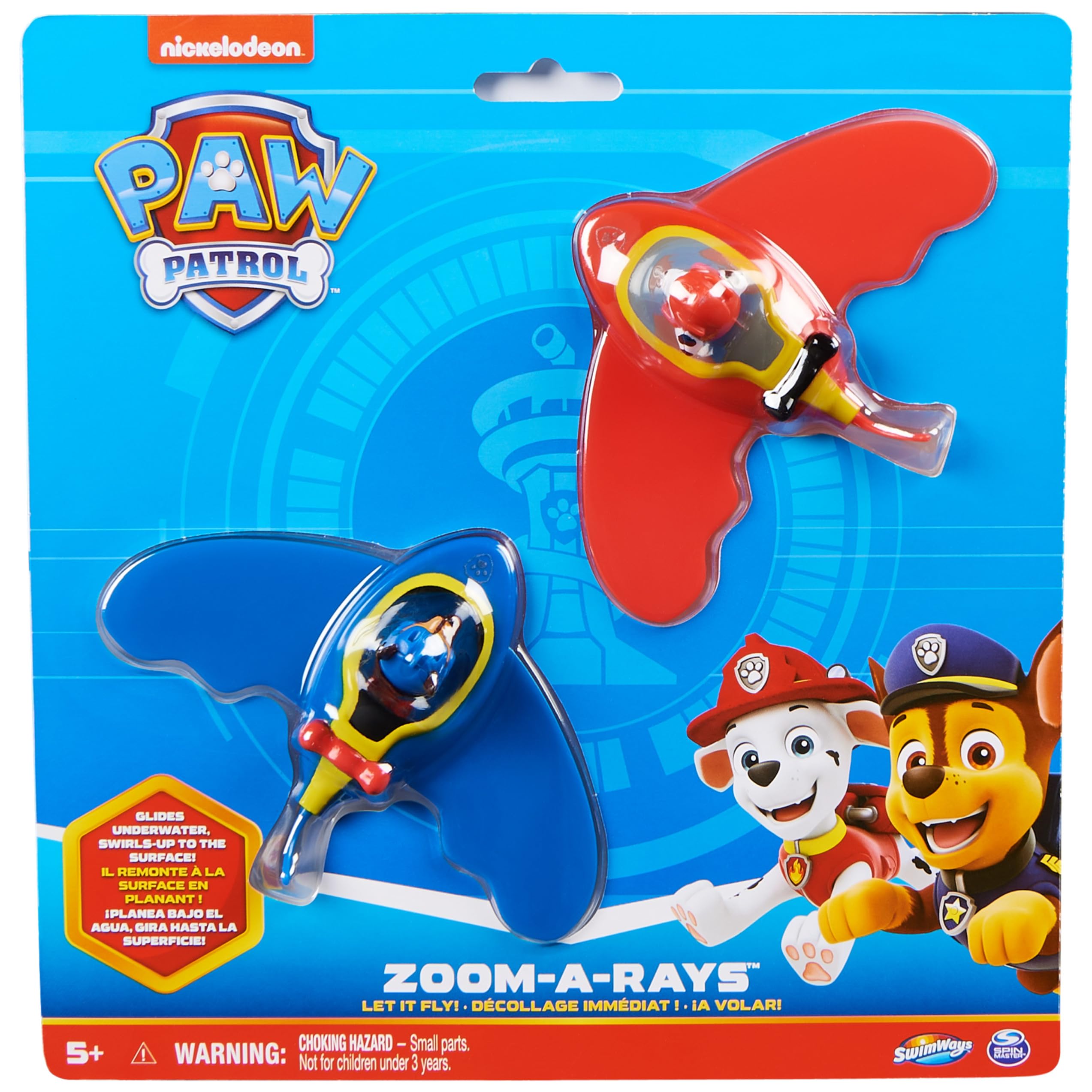 Paw Patrol Zoom-A-Rays Water Toys for Kids - 2-Pack Pool & Diving Toys for Ages 5+ | Fun Swimming, Beach & Birthday Party Supplies | Perfect for Summer Play, Backyard Pools & Paw Patrol Themed Parties