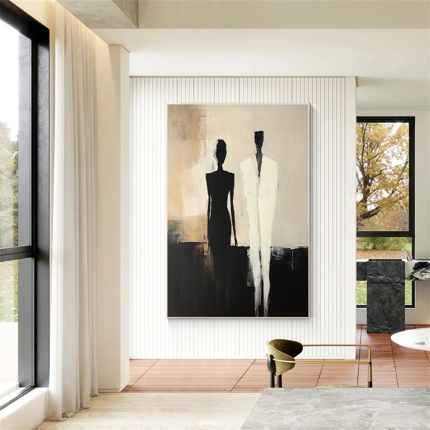 Contemporary Abstract Minimalist Wall Art Painting #CW005 - Modern Home Decor for Living Room, Bedroom & Office
