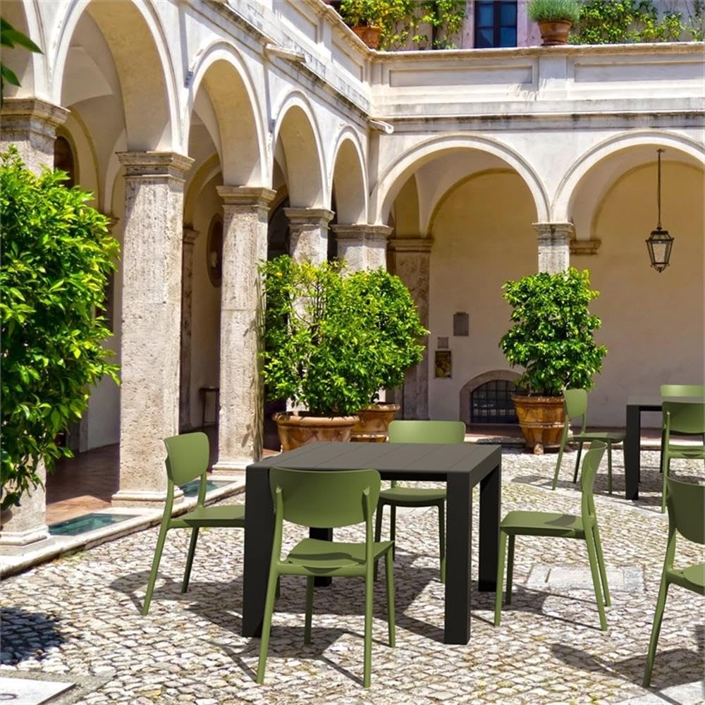 Compamia Monna Outdoor Dining Chairs Set of 2 - Weather-Resistant Olive Green Patio Furniture for Garden, Poolside, Deck & Backyard Dining
