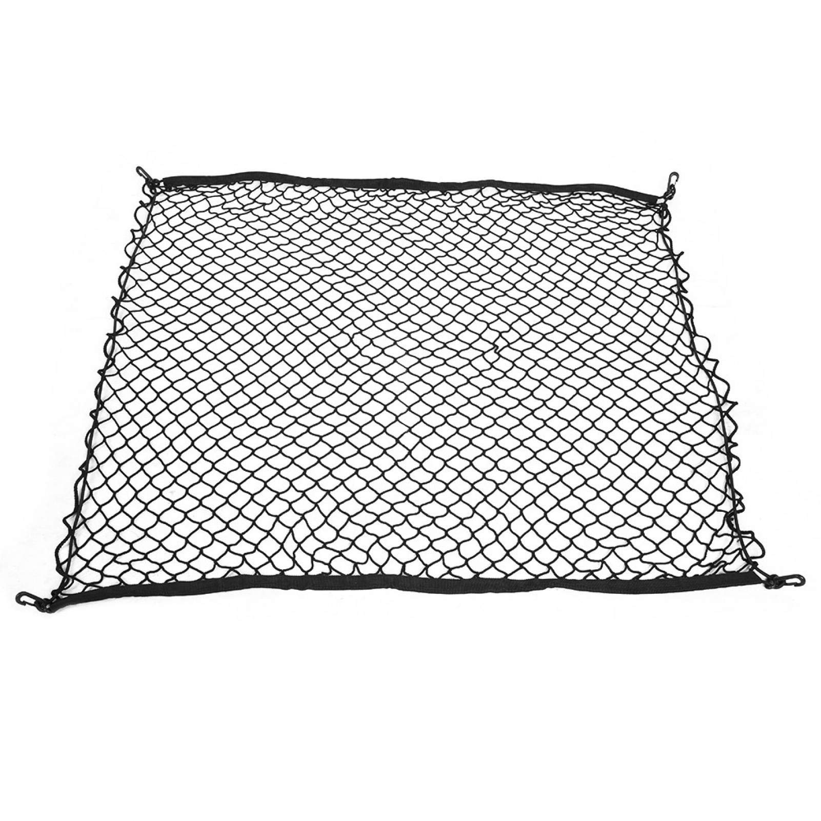 Universal Car Trunk Organizer - 100x100cm Elastic Nylon Mesh Cargo Net for Luggage & Storage | Black Heavy-Duty Plastic Hooks | Perfect for SUVs, Sedans & Minivans | Secure Loose Items During Travel & Road Trips