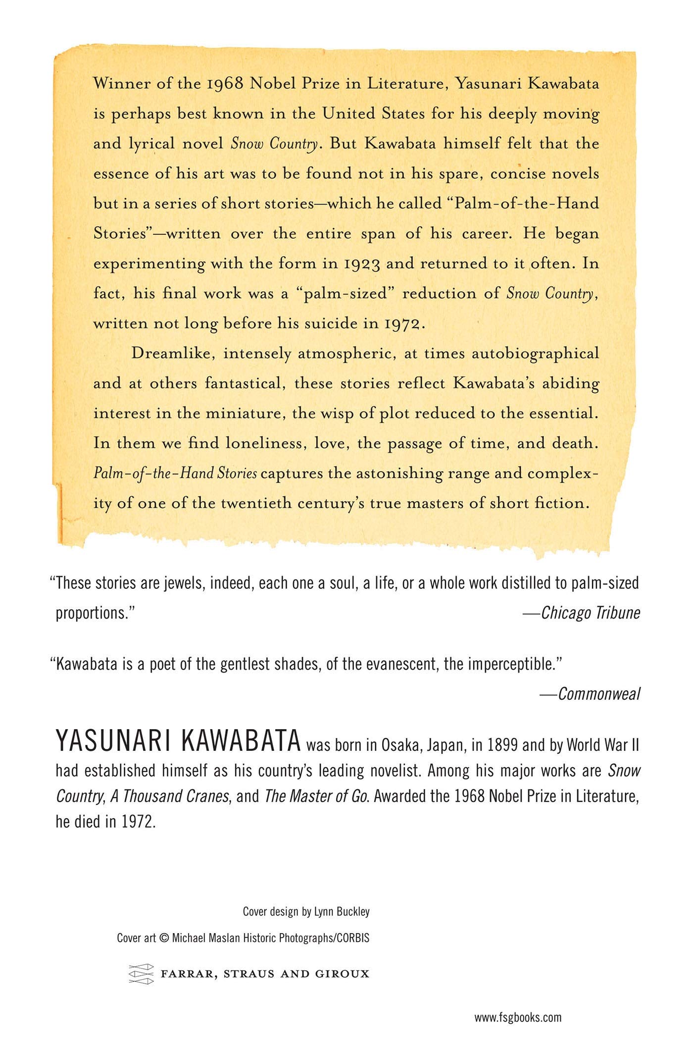 Palm-of-the-Hand Stories (FSG Classics) - Short Story Collection by Yasunari Kawabata | Perfect for Book Lovers & Literature Enthusiasts | Great for Reading, Gifts & Book Club Discussions