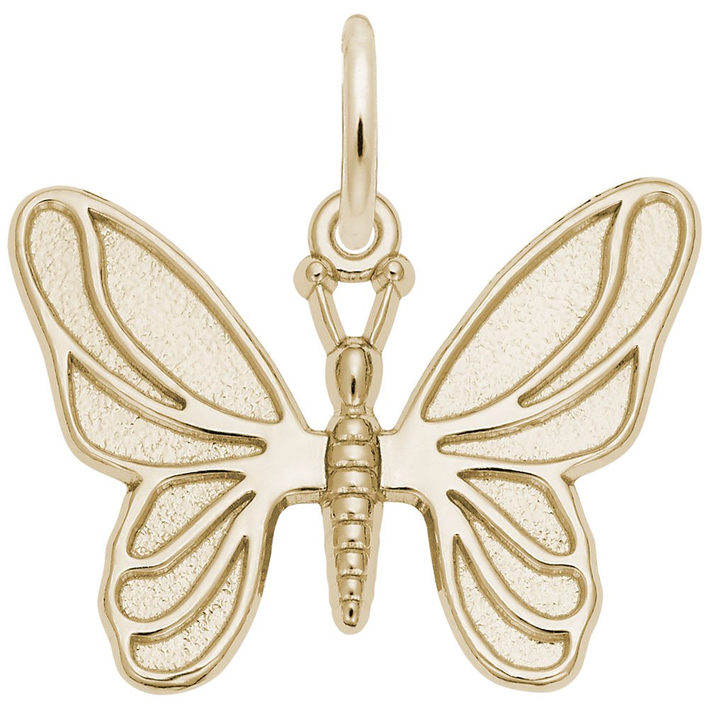10K Yellow Gold Butterfly Charm Pendant - Elegant Jewelry for Bracelets & Necklaces - Perfect for Gifts, Anniversaries, and Everyday Wear