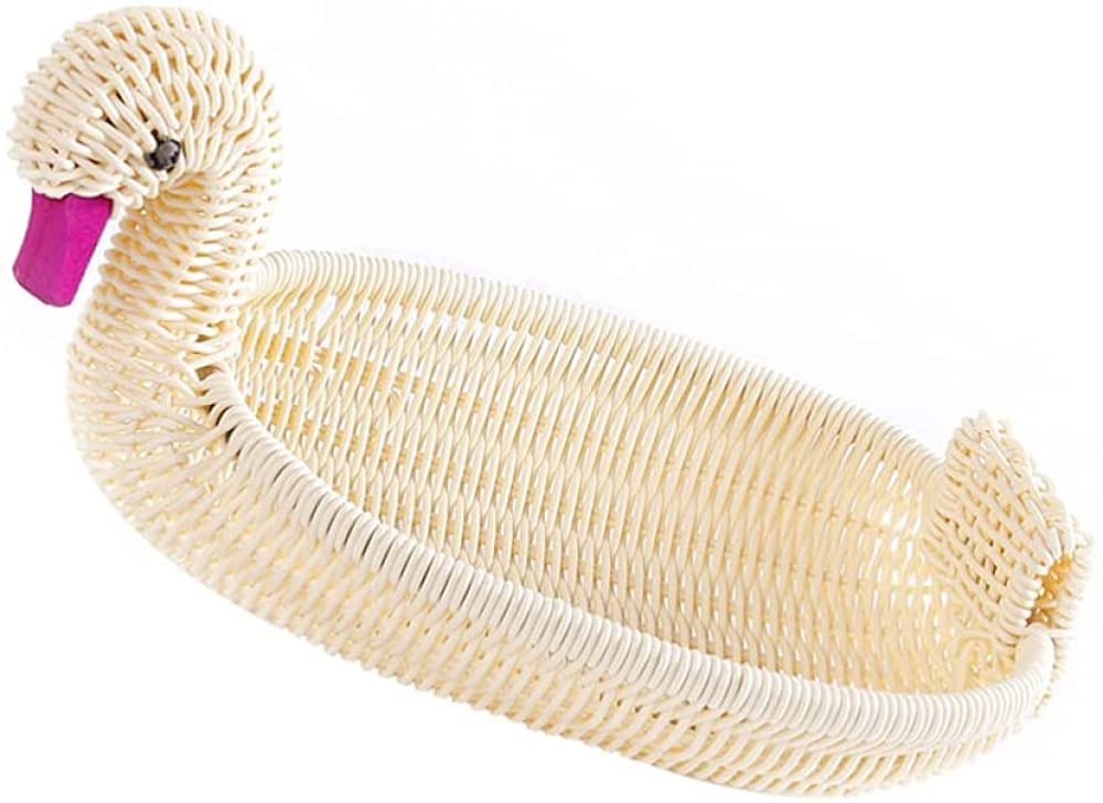 Duck-Shaped Wicker Bread Basket - Rattan Fruit Bowl for Kitchen & Dining Table | Food Storage Basket for Bread, Snacks, Fruits | Perfect for Picnics, Parties & Home Decor