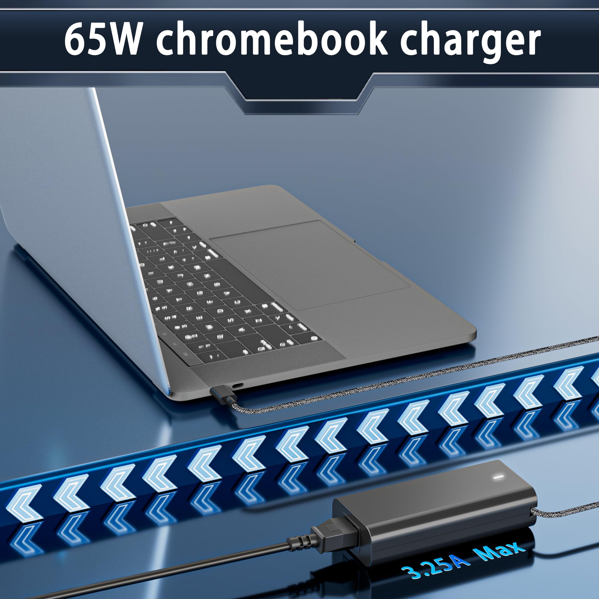 65W USB-C Laptop Charger for Dell Latitude & Inspiron Series | Slim Fast Charging Power Adapter | Compatible with Dell Latitude 5420/5520/5530, Inspiron 14 7425, XPS 13 9350 & More | Perfect for Home, Office & Travel Use