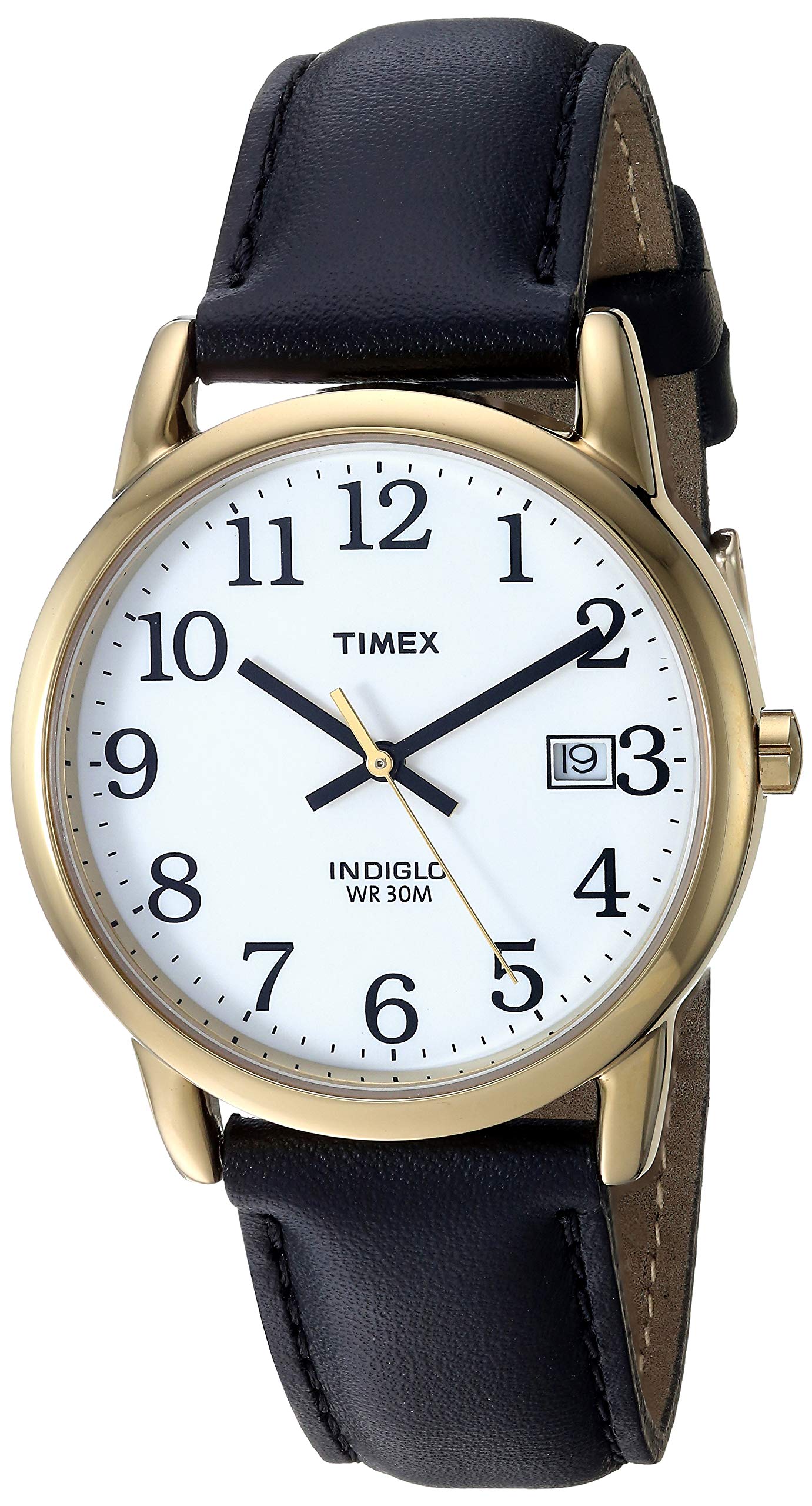 Timex Men's Easy Reader Date Leather Strap Watch - Classic Analog Wristwatch with Date Window, Brown Genuine Leather Band, Water Resistant for Everyday Wear, Office & Casual Outfits