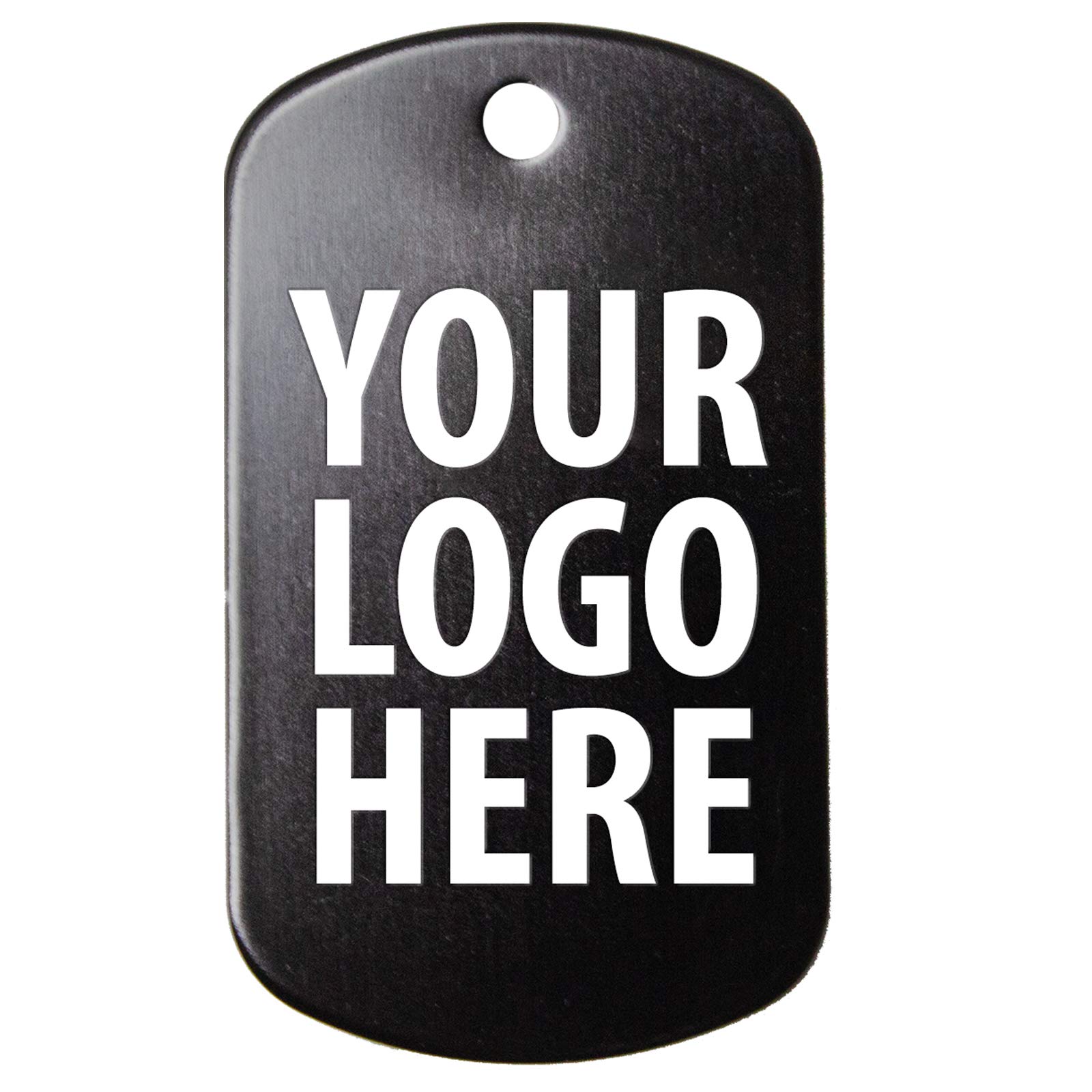 Custom Bulk Personalized Aluminum Military Dog Tags with Your Logo - 10 Pack, Black - Perfect for Military, Pet ID, Fashion & Gifts