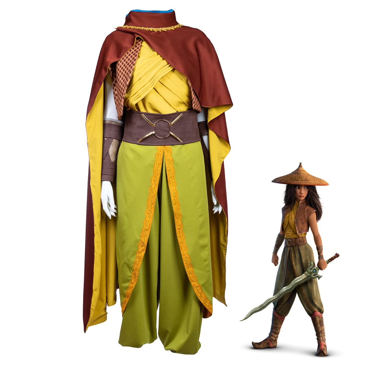 Raya Cosplay Costume Deluxe Full Set - Dragon Princess Warrior Outfit for Women | Halloween, Cosplay Events, Themed Parties & Costume Contests
