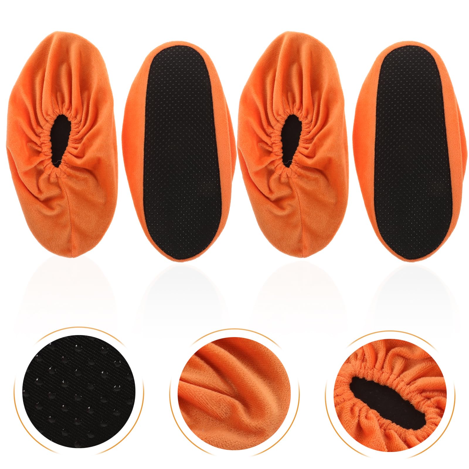 VANZACK Non-Slip Bowling Shoe Covers - 2 Pairs Shoe Protector Sliders for Men & Women (Orange) | Perfect for League Play & Bowling Alley Use
