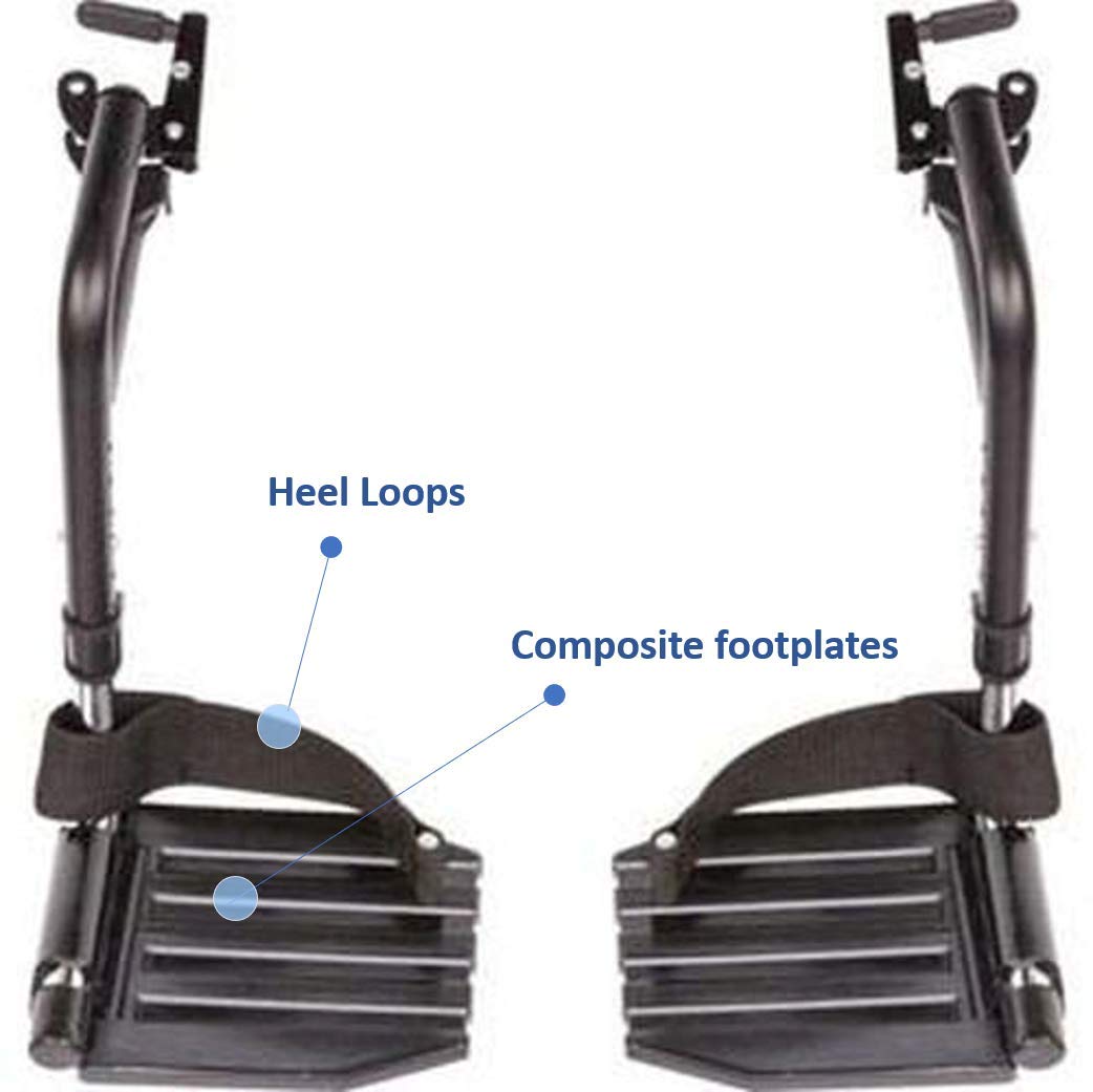 Invacare Tracer EX2 Folding Wheelchair for Adults - 20 Inch Seat with Adjustable Footrests & Full Armrests - Lightweight Mobility Aid for Indoor/Outdoor Use