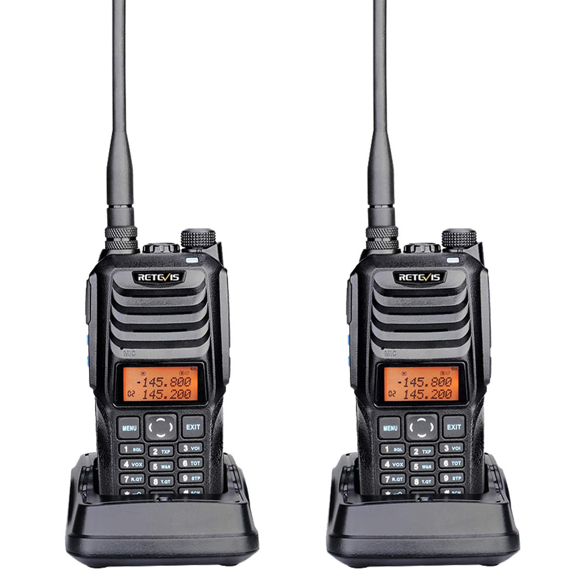 Retevis RT56 Fireproof Two Way Radio - Dual Band Walkie Talkie with 1800mAh Battery, Explosion-Proof Design & Built-in Flashlight | Professional Emergency Communication for Fire Department, Fire Rescue, Gas Station & Industrial Safety (2 Pack) | Perfect for Firefighting, Hazardous Environments & Outdoor Adventures