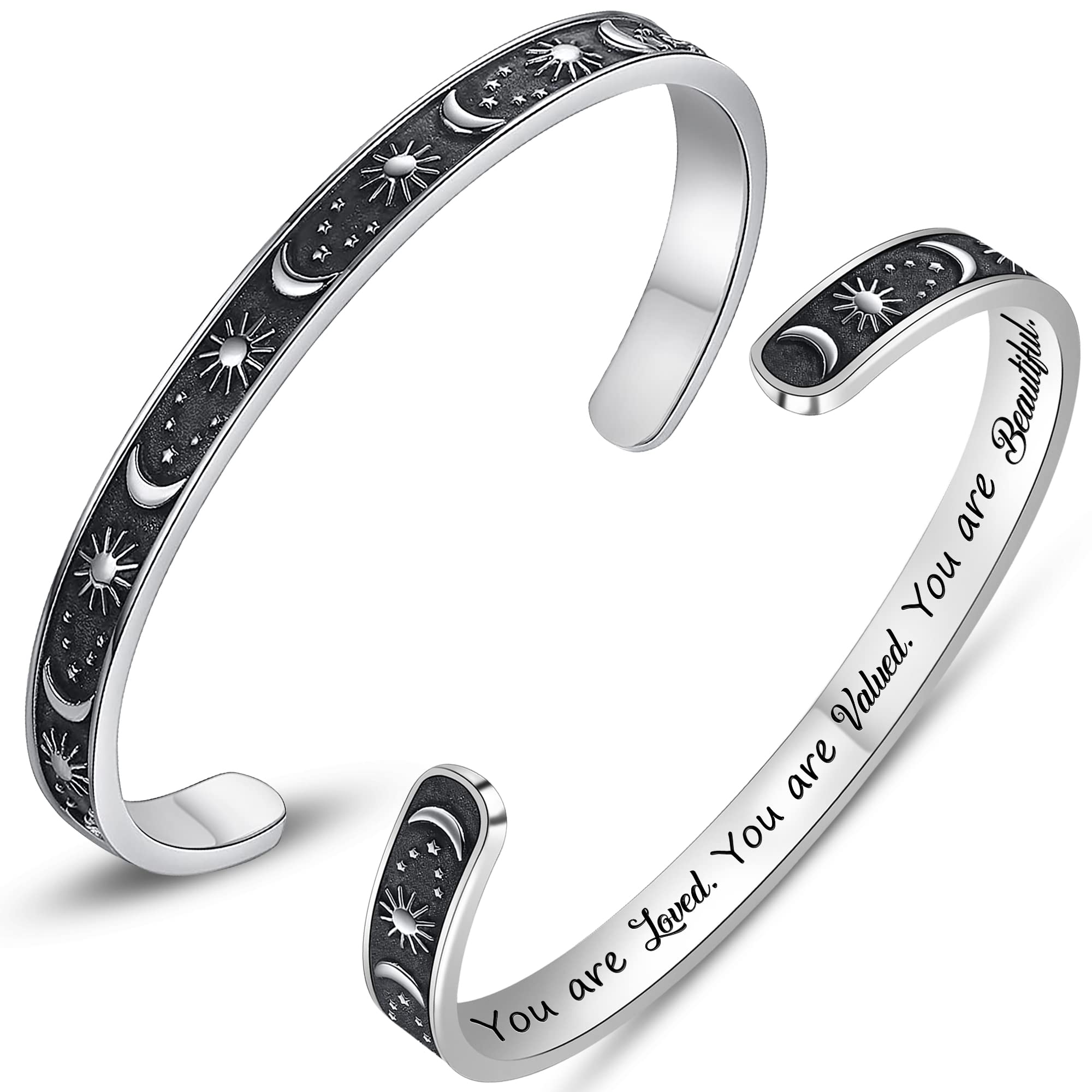 Btysun Inspirational Bracelets for Women - Motivational Cuff Bangle Jewelry, Personalized Mantra Gifts for Her, Graduation & Birthday Presents for Women & Girls - Perfect for Daily Wear, Special Occasions & Friendship Tokens
