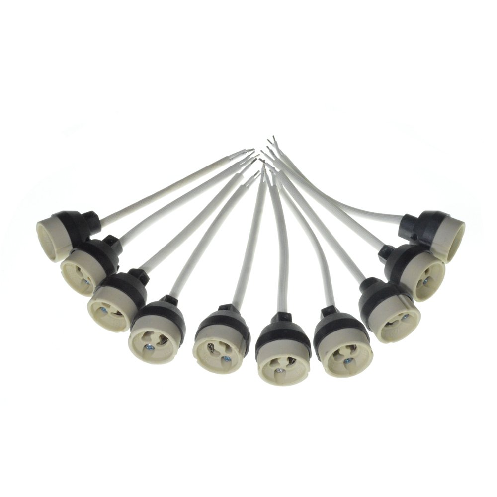 10-Pack GU10 Lamp Holder Socket - Ceramic Base Light Fitting for LED & Halogen Bulbs - Perfect for Home Lighting, Track Lights, and Recessed Fixtures
