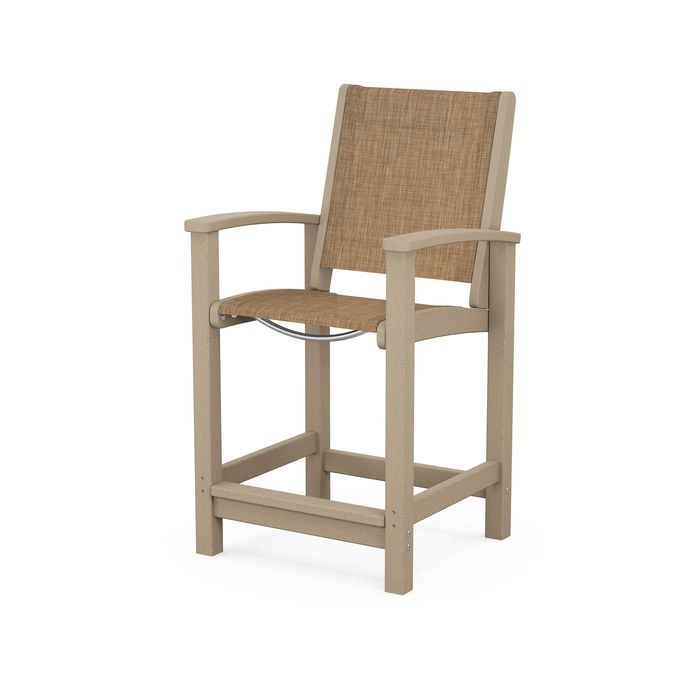POLYWOOD Coastal Counter Chair - Durable Outdoor Bar Stool for Patio, Deck & Poolside - Weather-Resistant & Low Maintenance