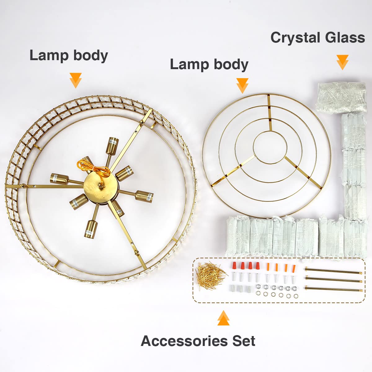 Elegant Modern Crystal Chandelier with Gold Finish - 75cm Round Pendant Light Fixture for Living Room, Dining Room & Restaurant Decor | E14 Base x 15 Lights | Perfect for Wedding Venues, Luxury Homes and Hotel Lobbies