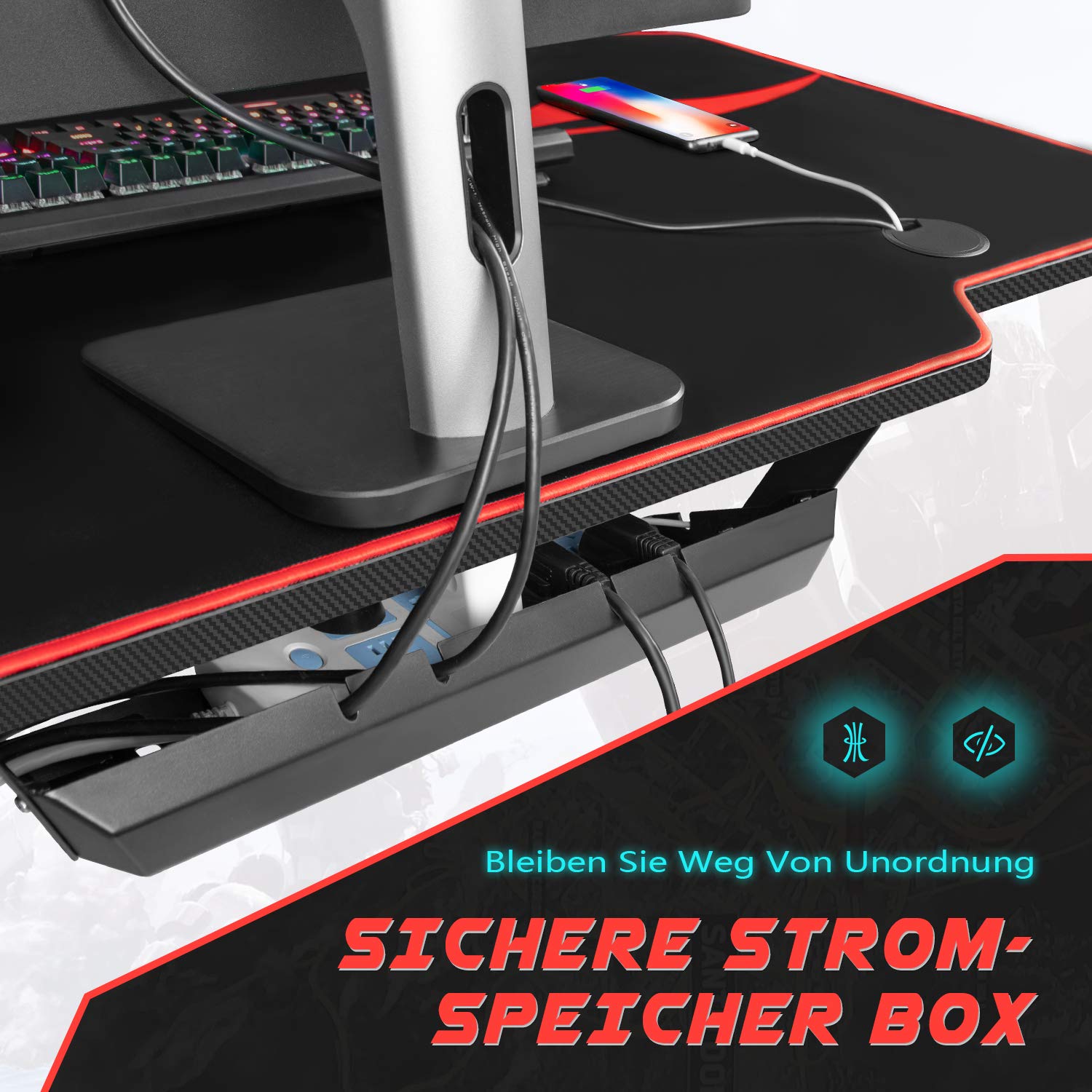 Homall 140cm Racing Style Gaming Desk - Ergonomic T-Shaped Computer Table for PC Gaming with Mouse Pad, Black | Perfect for Esports, Streaming & Home Office Setup
