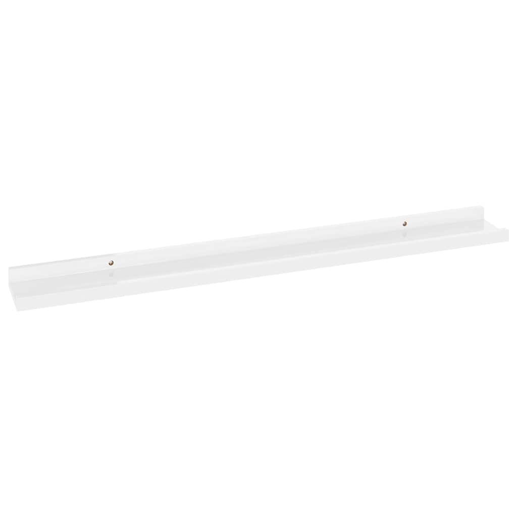 vidaXL 2-Pack High Gloss White Wall Shelves - Modern MDF Floating Shelves for Living Room, Bedroom & Bathroom - Durable Storage & Display Shelves for Books, Decor & Essentials