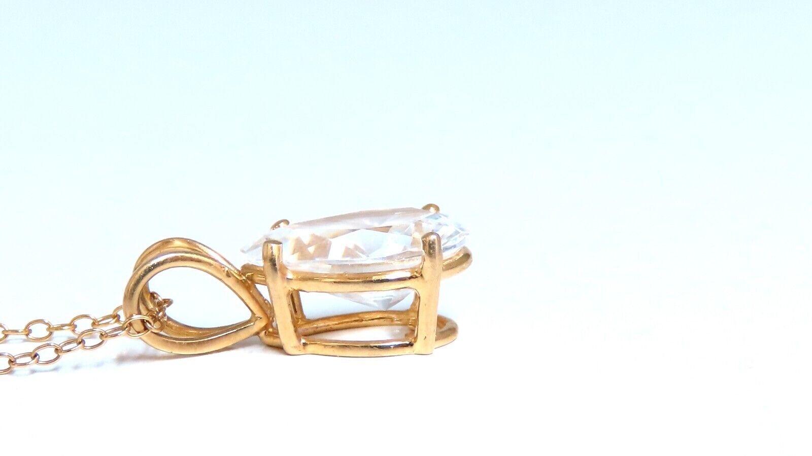 3 Carat Pear Cut Cubic Zirconia Solitaire Necklace in 14K Gold - Perfect for Weddings, Anniversaries & Special Occasions